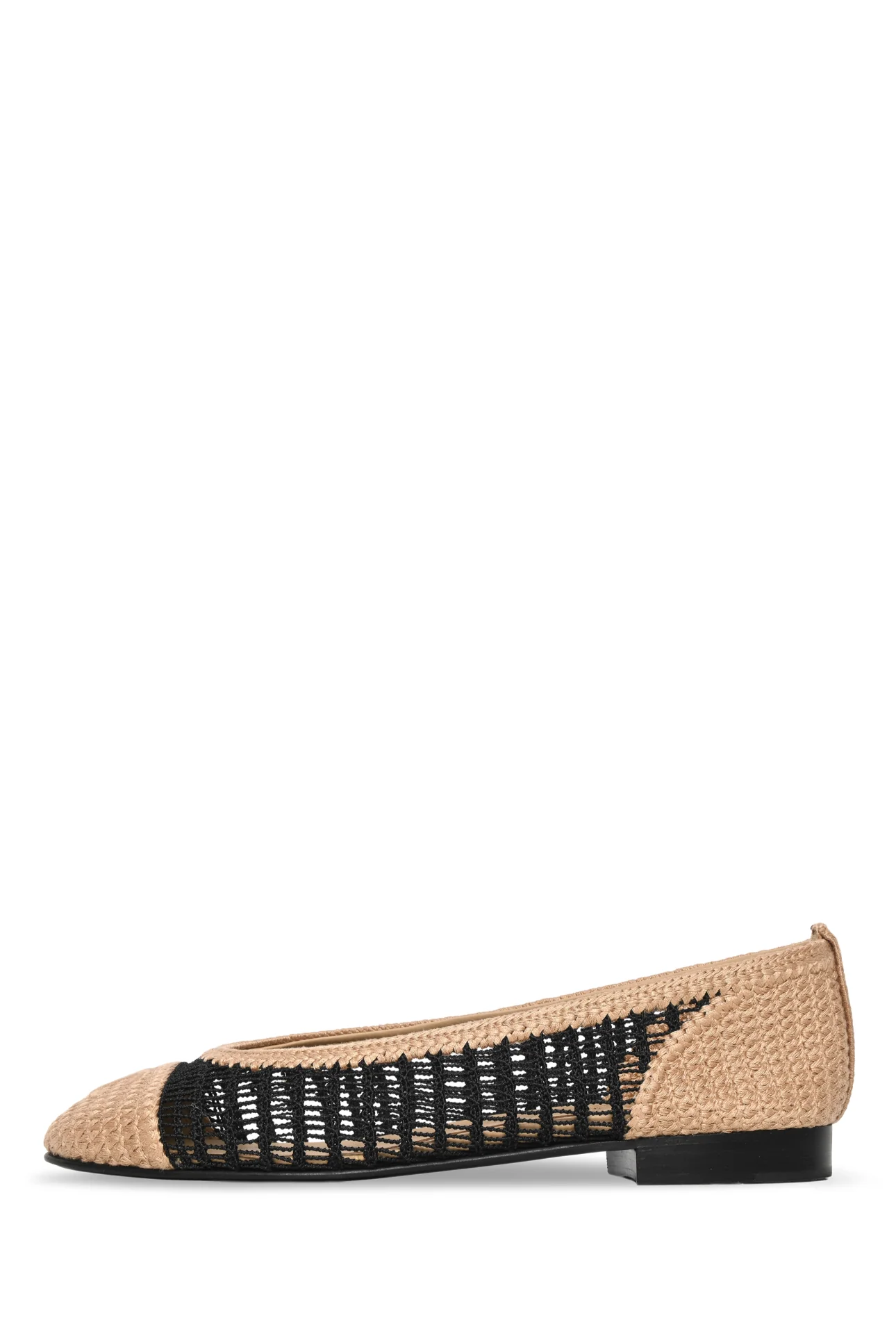 Chanel Size 36.5 Raffia Cap Toe Ballerina Flats - Image 3