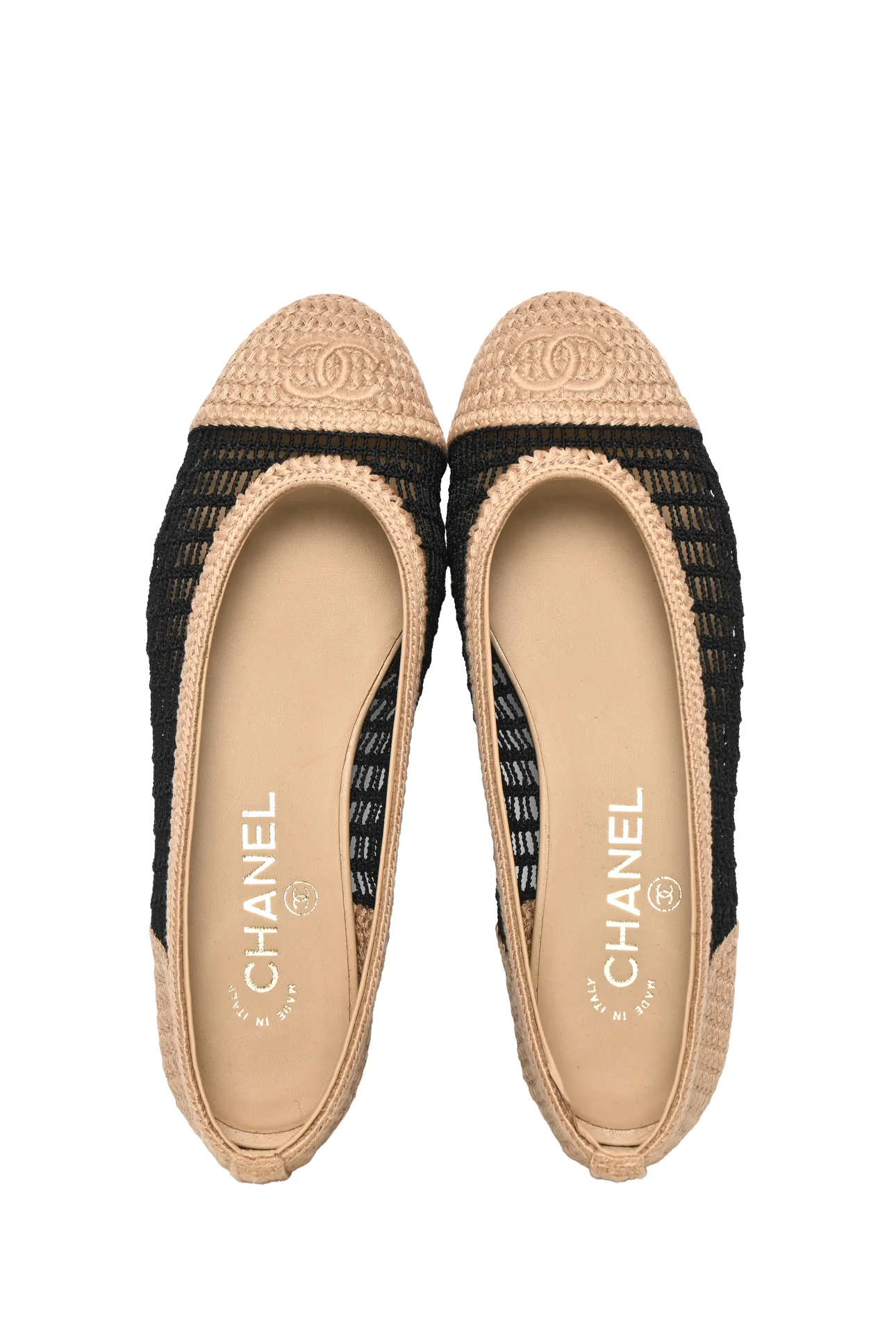 Chanel Size 36.5 Raffia Cap Toe Ballerina Flats - Image 6