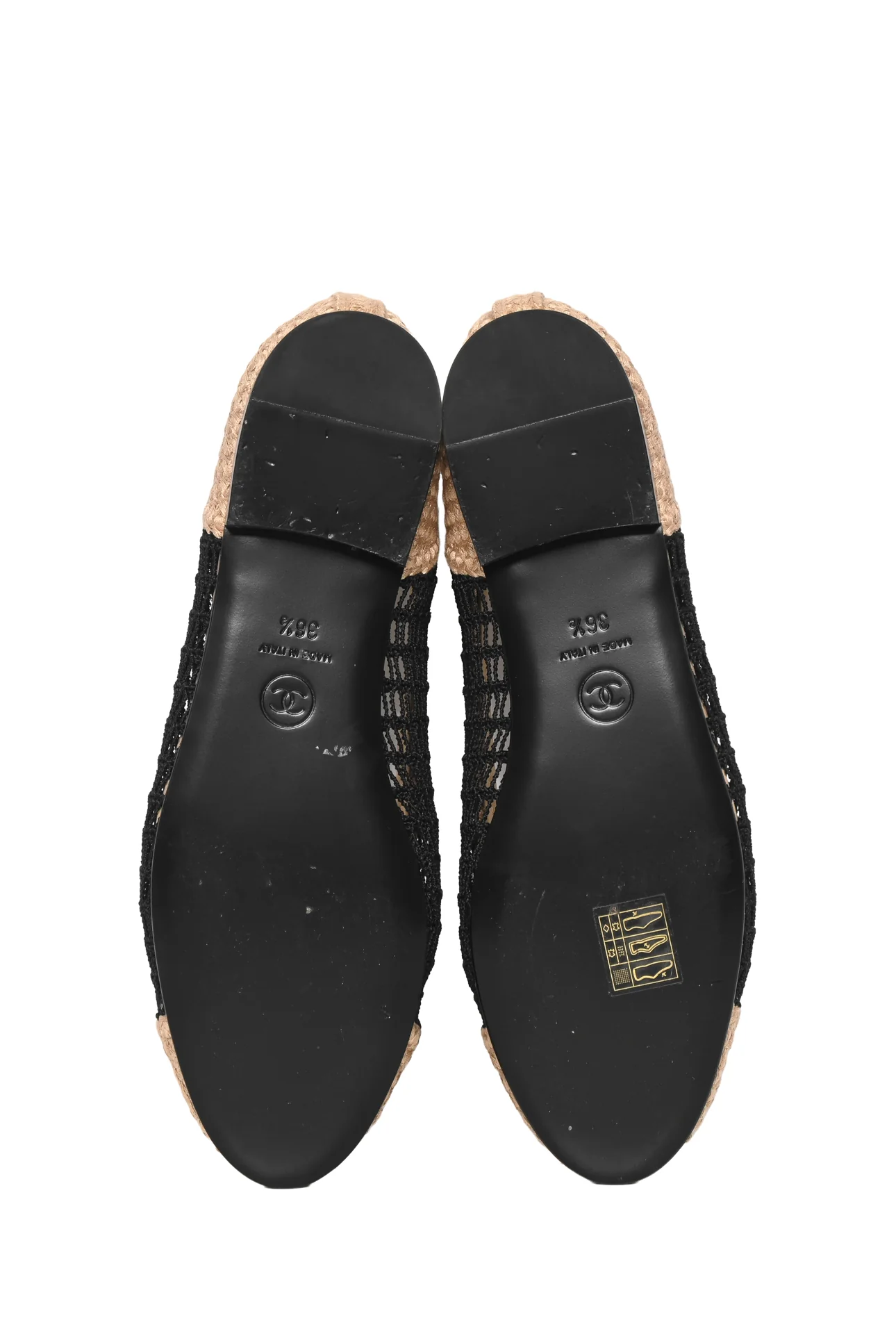 Chanel Size 36.5 Raffia Cap Toe Ballerina Flats - Image 7