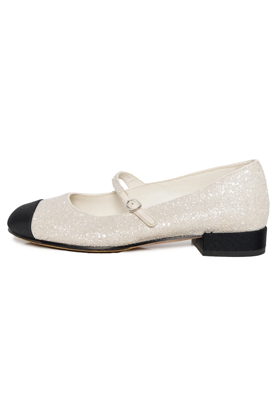 Chanel Size 36 Glitter Mary Jane Flats - Image 3