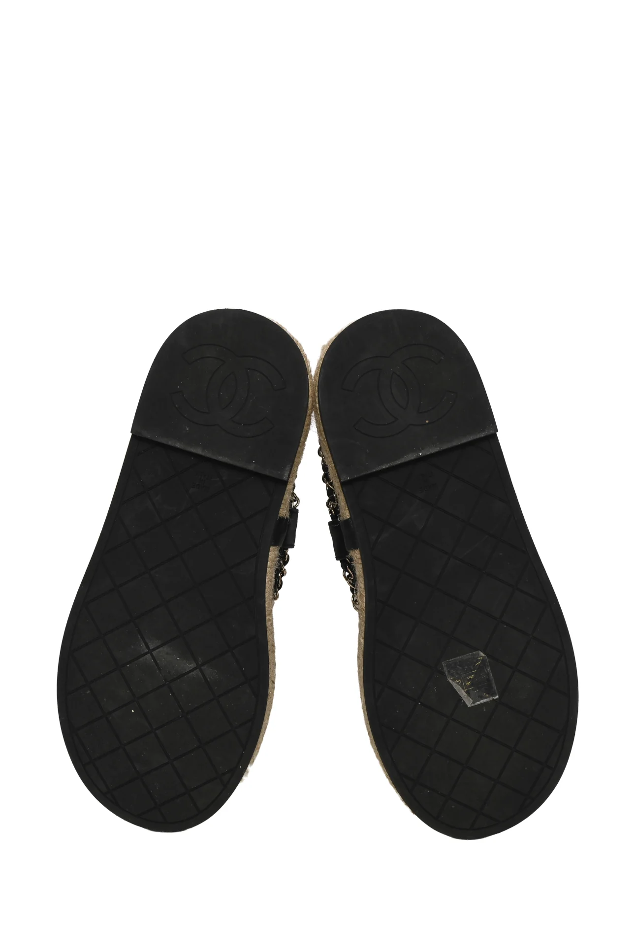 Chanel Size 36 Lambskin Chain CC Thong Espadrille Sandals - Image 6