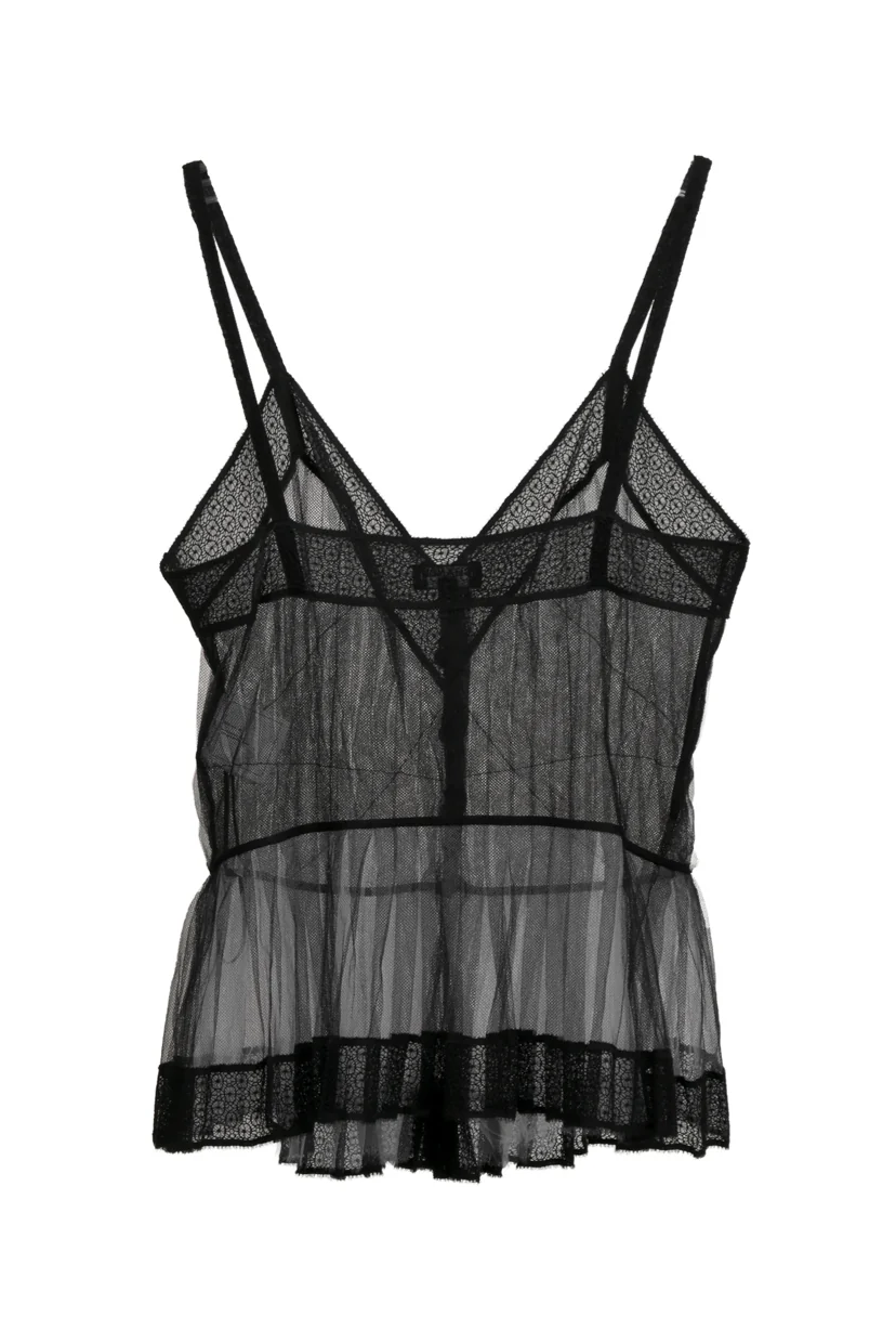 Chanel Size 36 Pleated Mesh Sheer Tank Top - Image 2