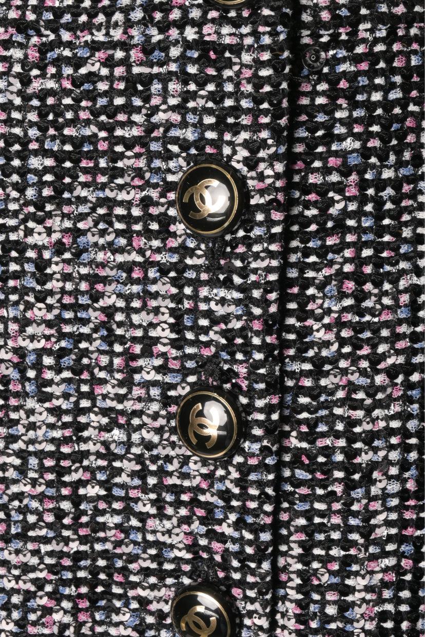 Chanel Size 36 Sequin & Tweed Embellish Mermaid Mini Skirt - Image 4