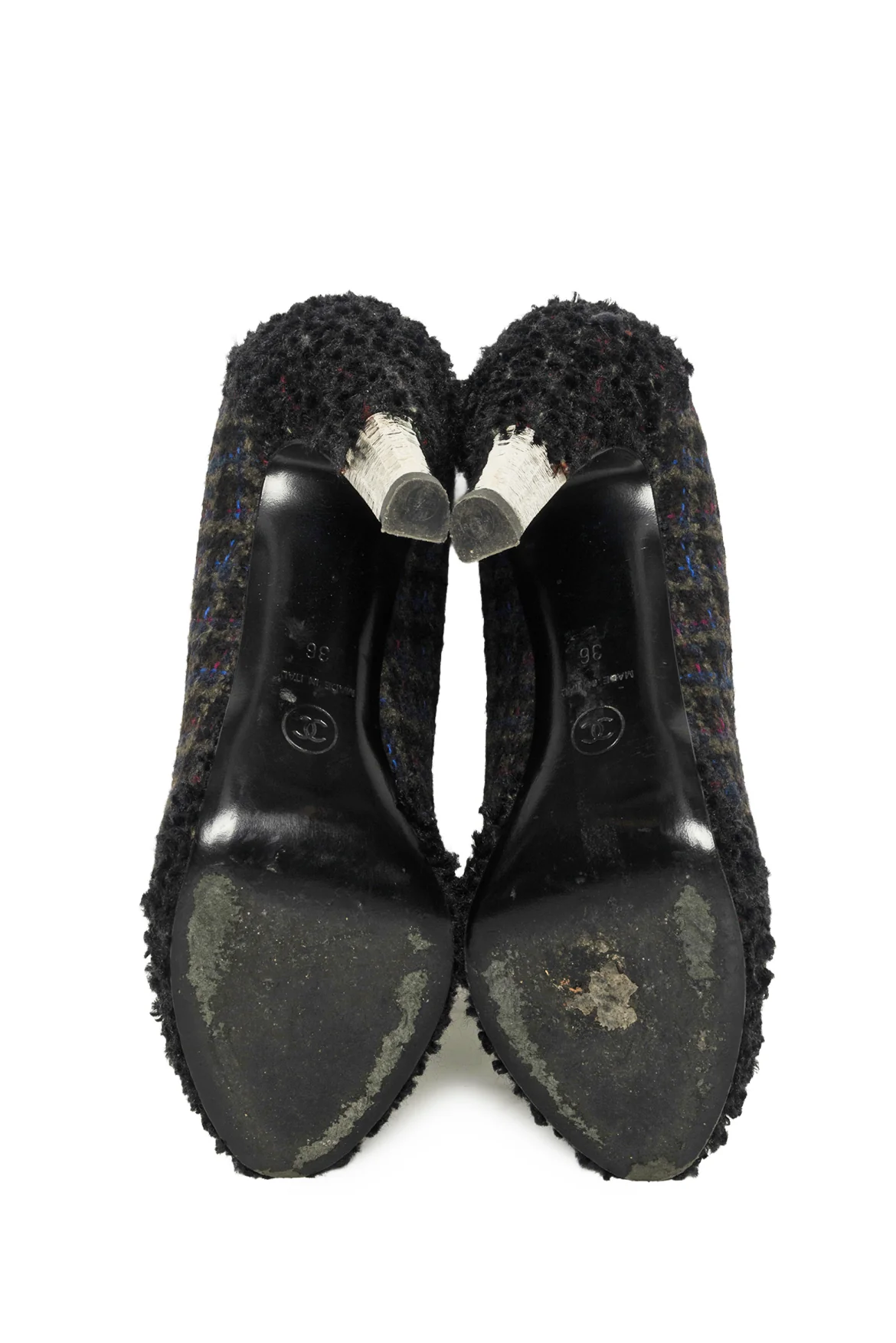 Chanel Size 36 Tweed Lace Up Ankle Boots - Image 5