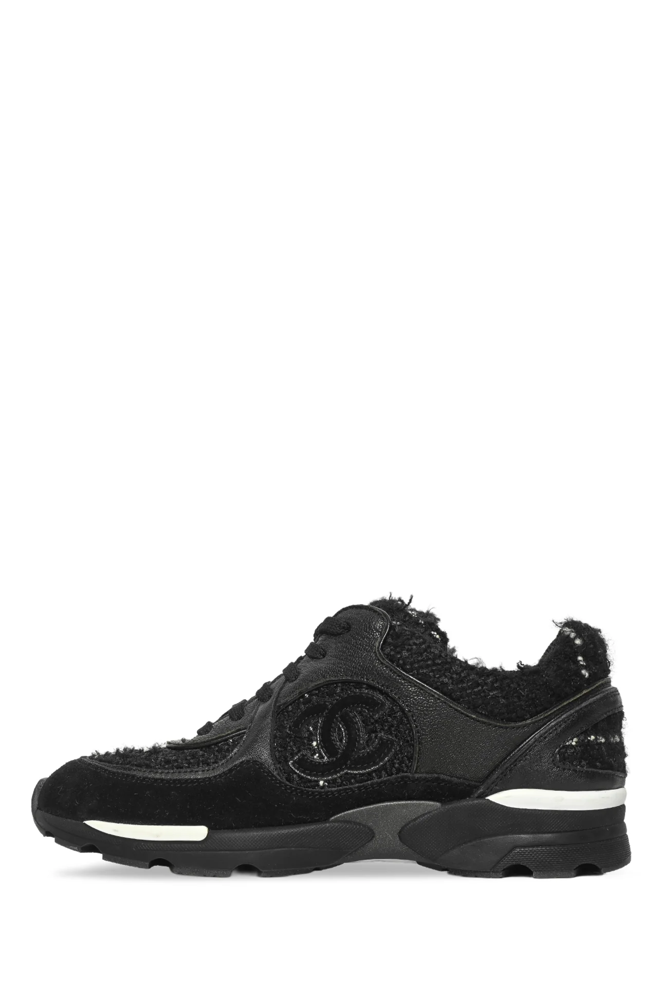 Chanel Size 36 Tweed, Suede & Leather CC Sneaker - Image 3