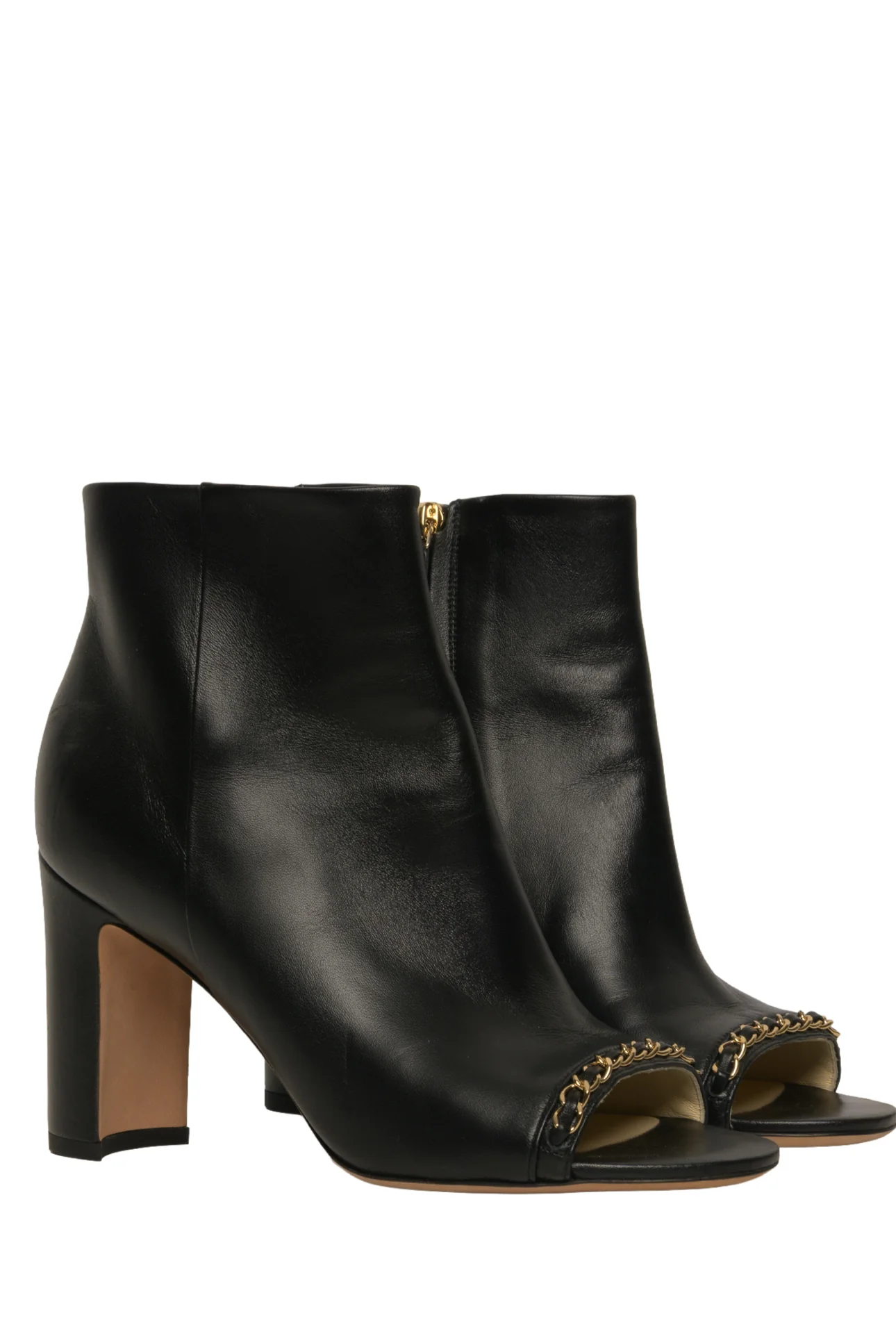 Chanel Size 37.5 Lambskin Open Tote Ankle Boots - Image 2