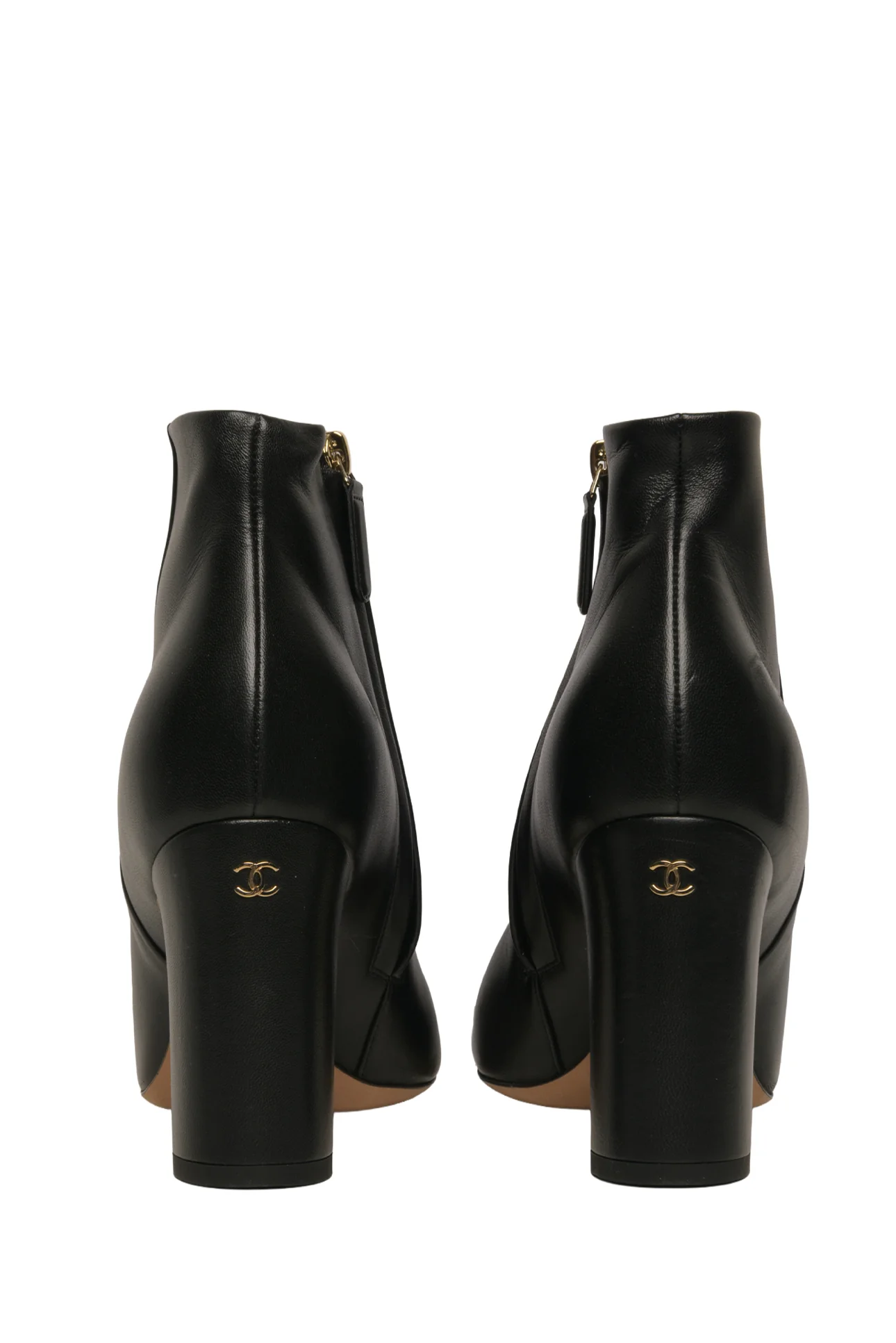Chanel Size 37.5 Lambskin Open Tote Ankle Boots - Image 4