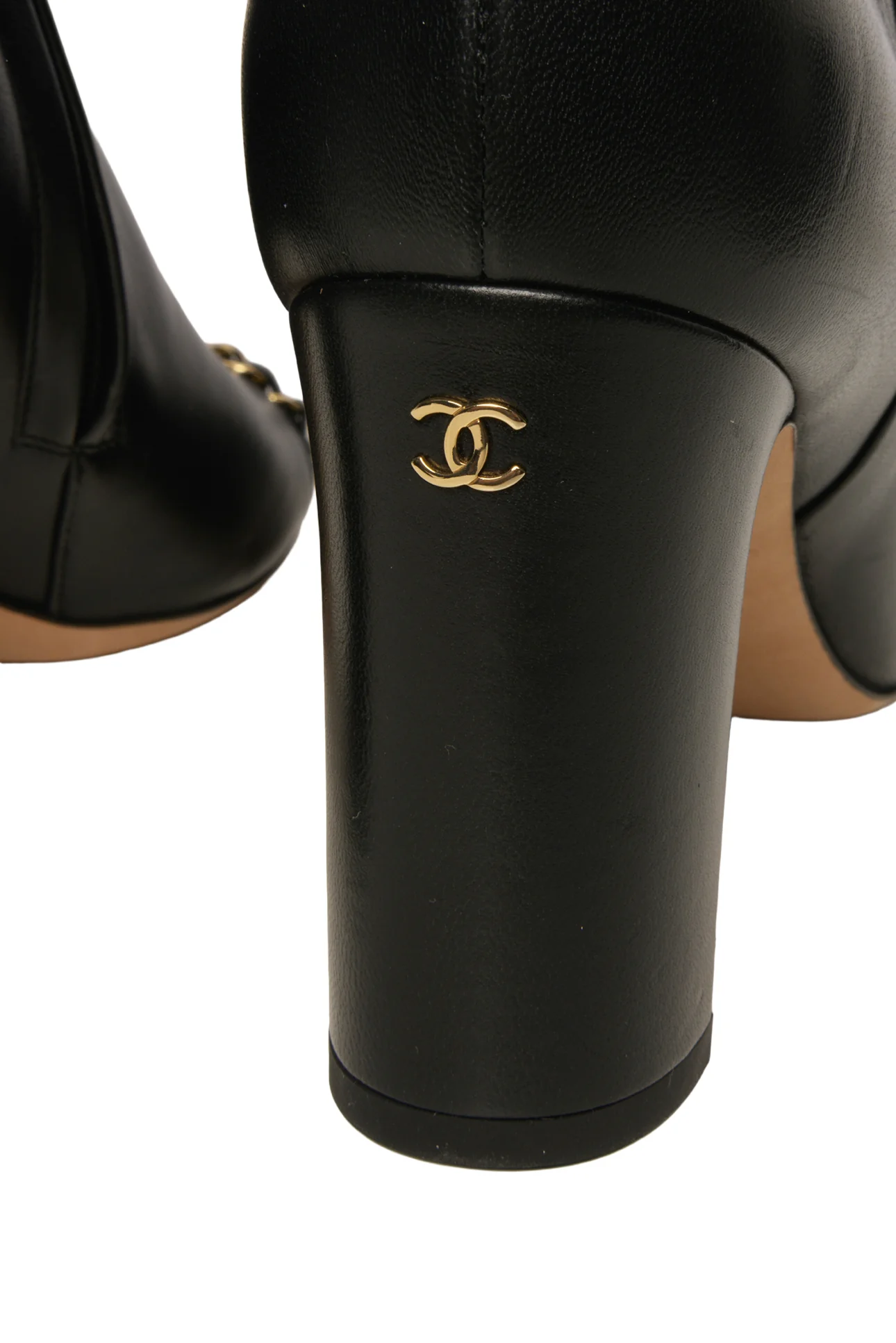 Chanel Size 37.5 Lambskin Open Tote Ankle Boots - Image 6