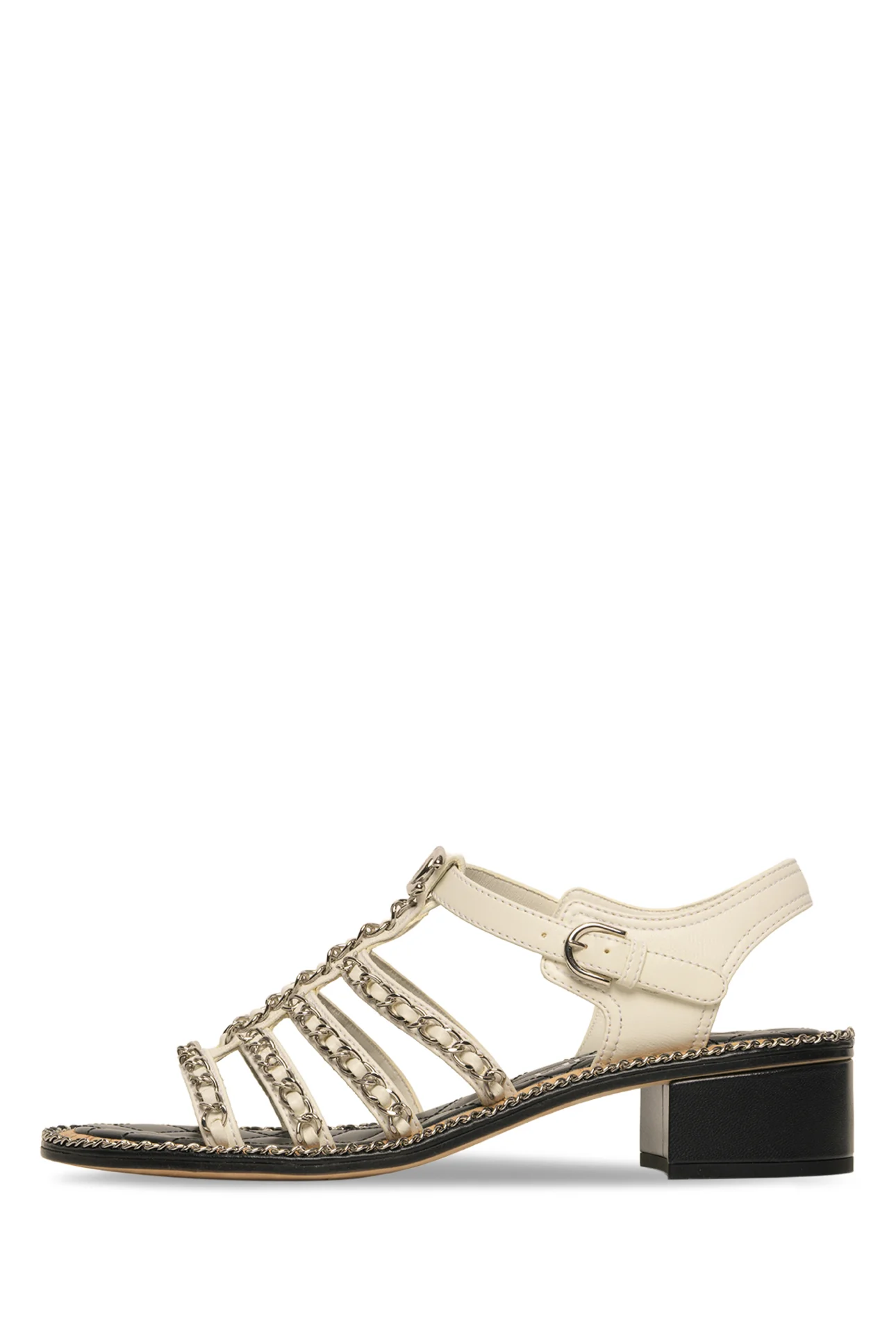 Chanel Size 37 CC Chain Trim Gladiator Sandals - Image 3