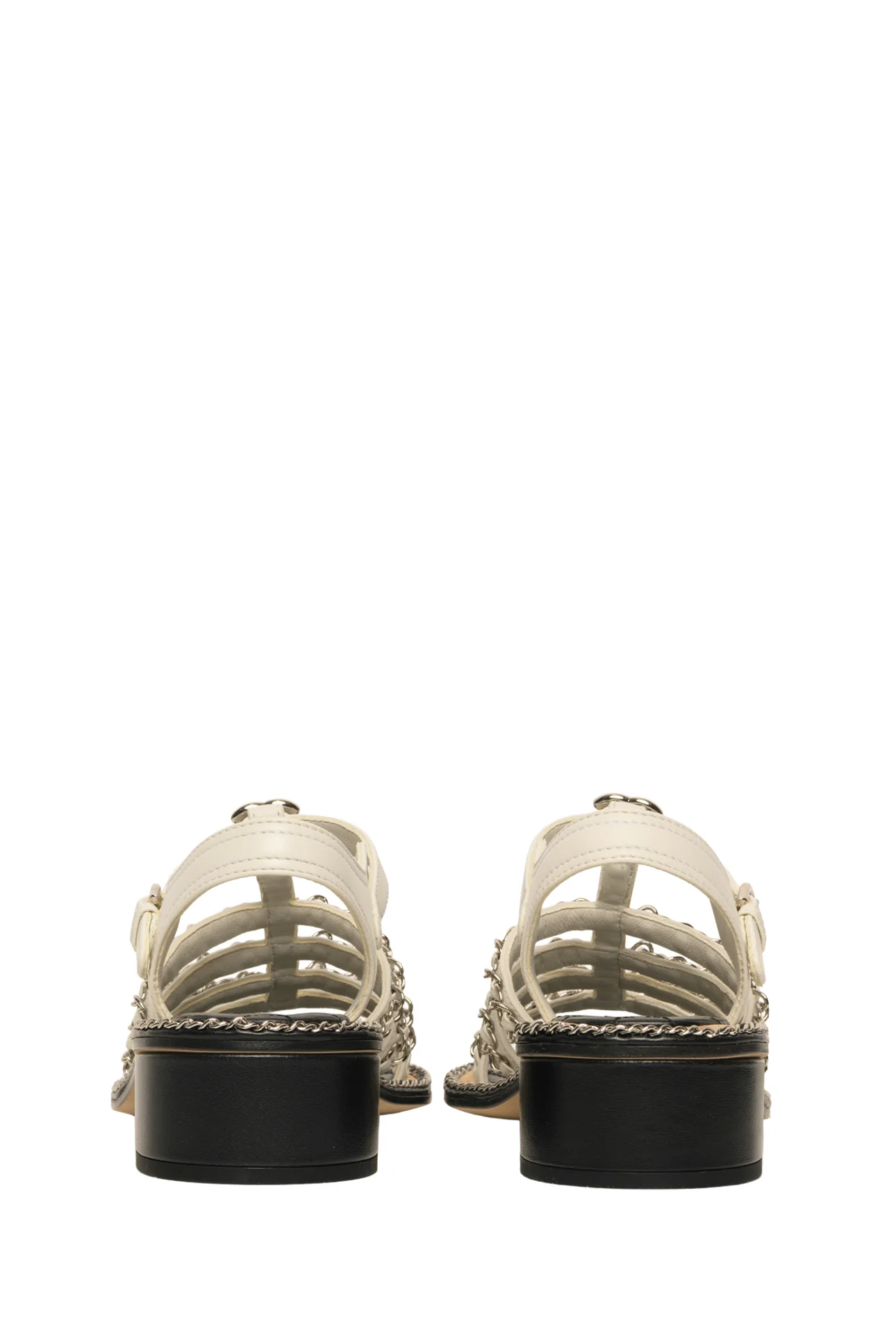 Chanel Size 37 CC Chain Trim Gladiator Sandals - Image 4