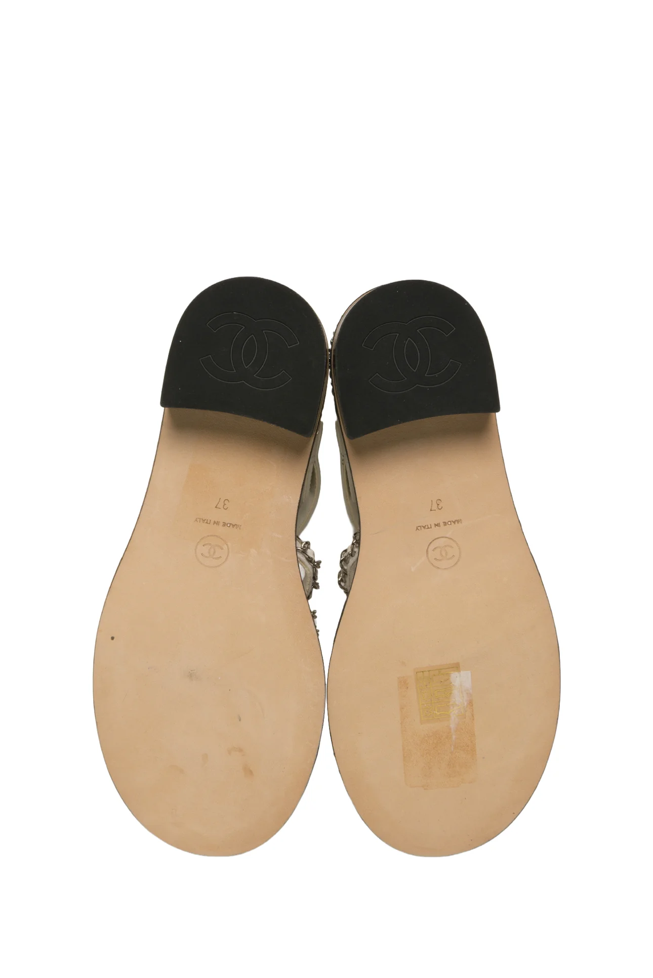 Chanel Size 37 CC Chain Trim Gladiator Sandals - Image 8