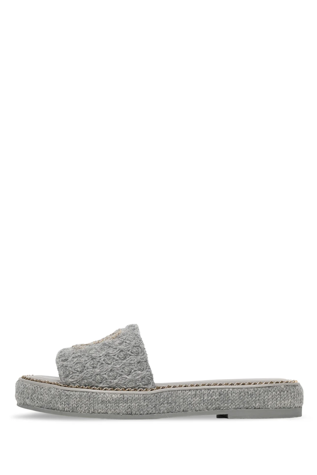Chanel Size 37 Chain CC Slide Sandals - Image 3