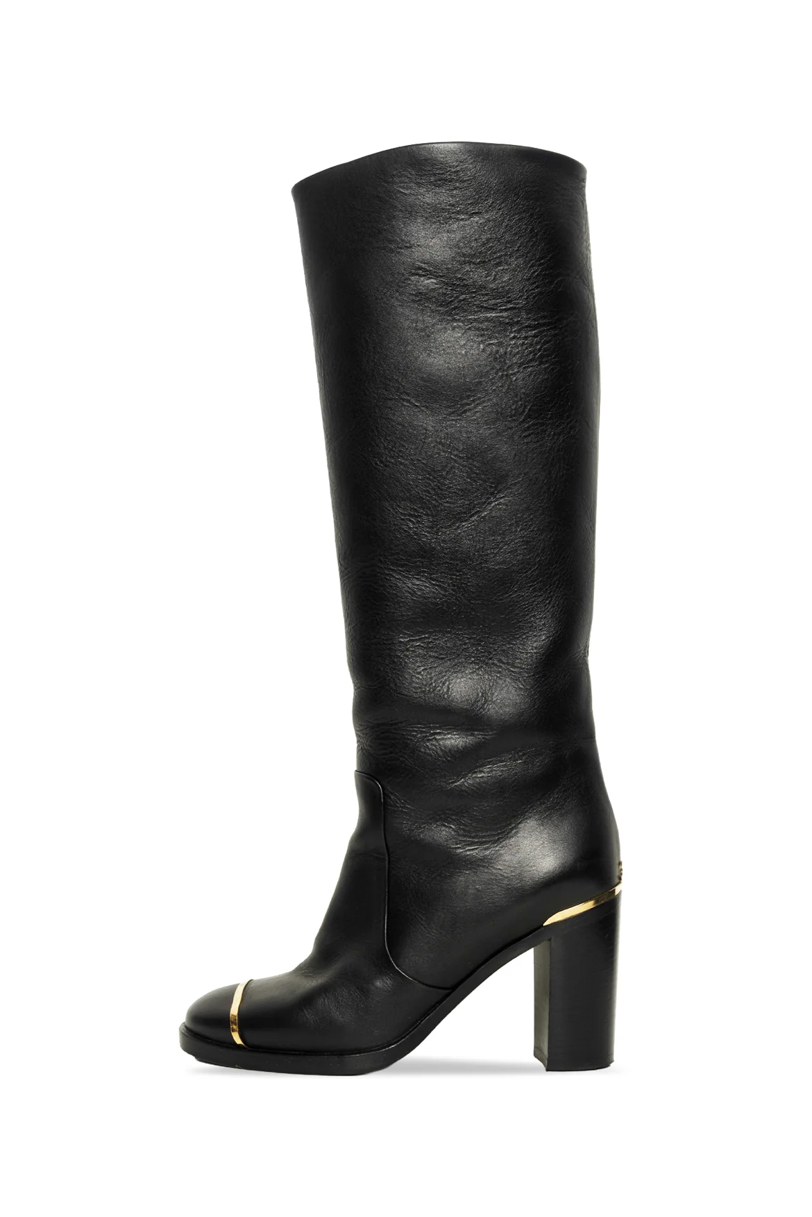 Chanel Size 37 Knee High Leather Boots - Image 3
