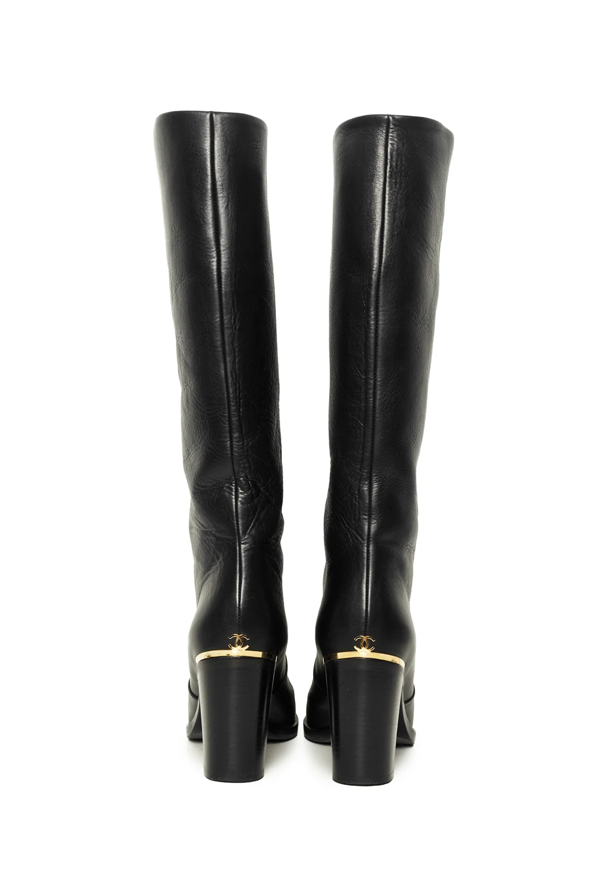 Chanel Size 37 Knee High Leather Boots - Image 4