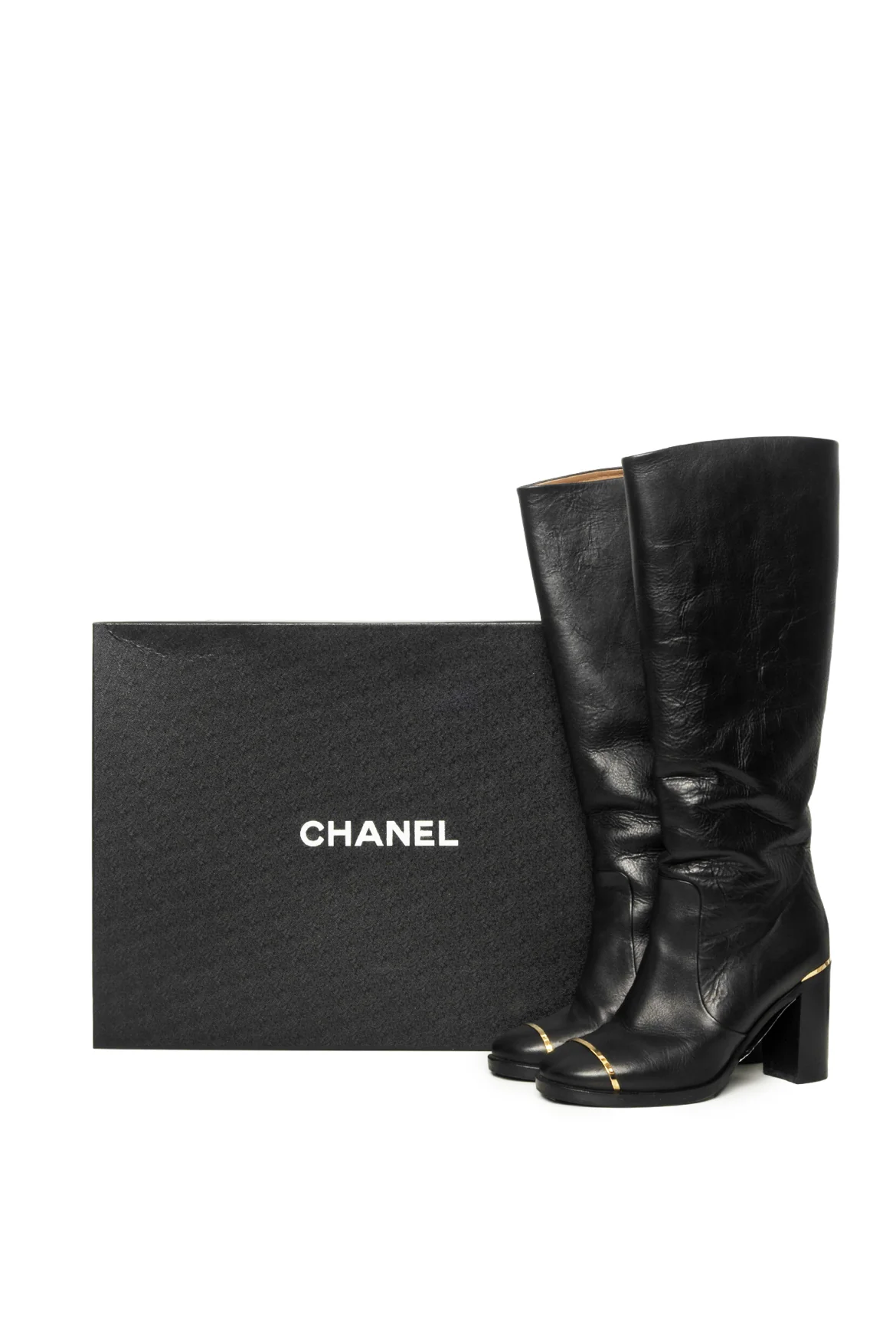 Chanel Size 37 Knee High Leather Boots - Image 7
