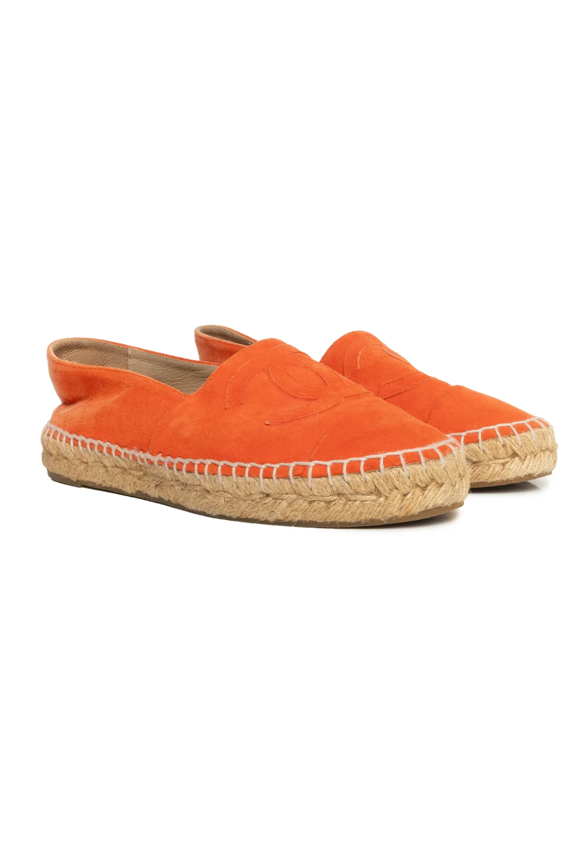 Chanel Size 37 Suede CC Logo Espadrille Flats - Image 2