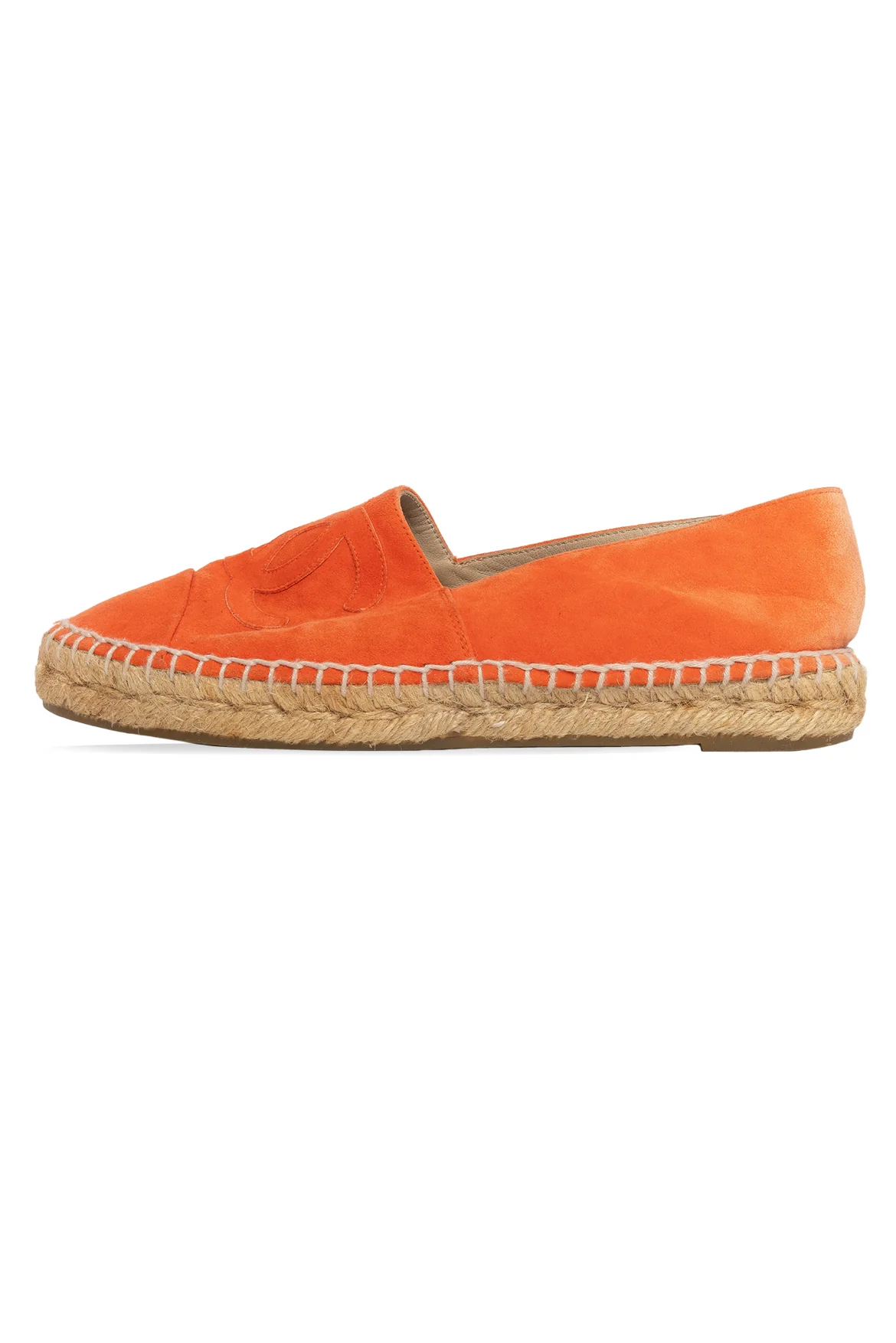 Chanel Size 37 Suede CC Logo Espadrille Flats - Image 3