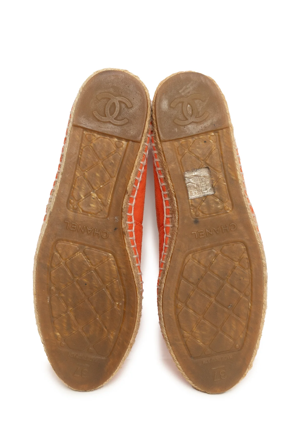 Chanel Size 37 Suede CC Logo Espadrille Flats - Image 5