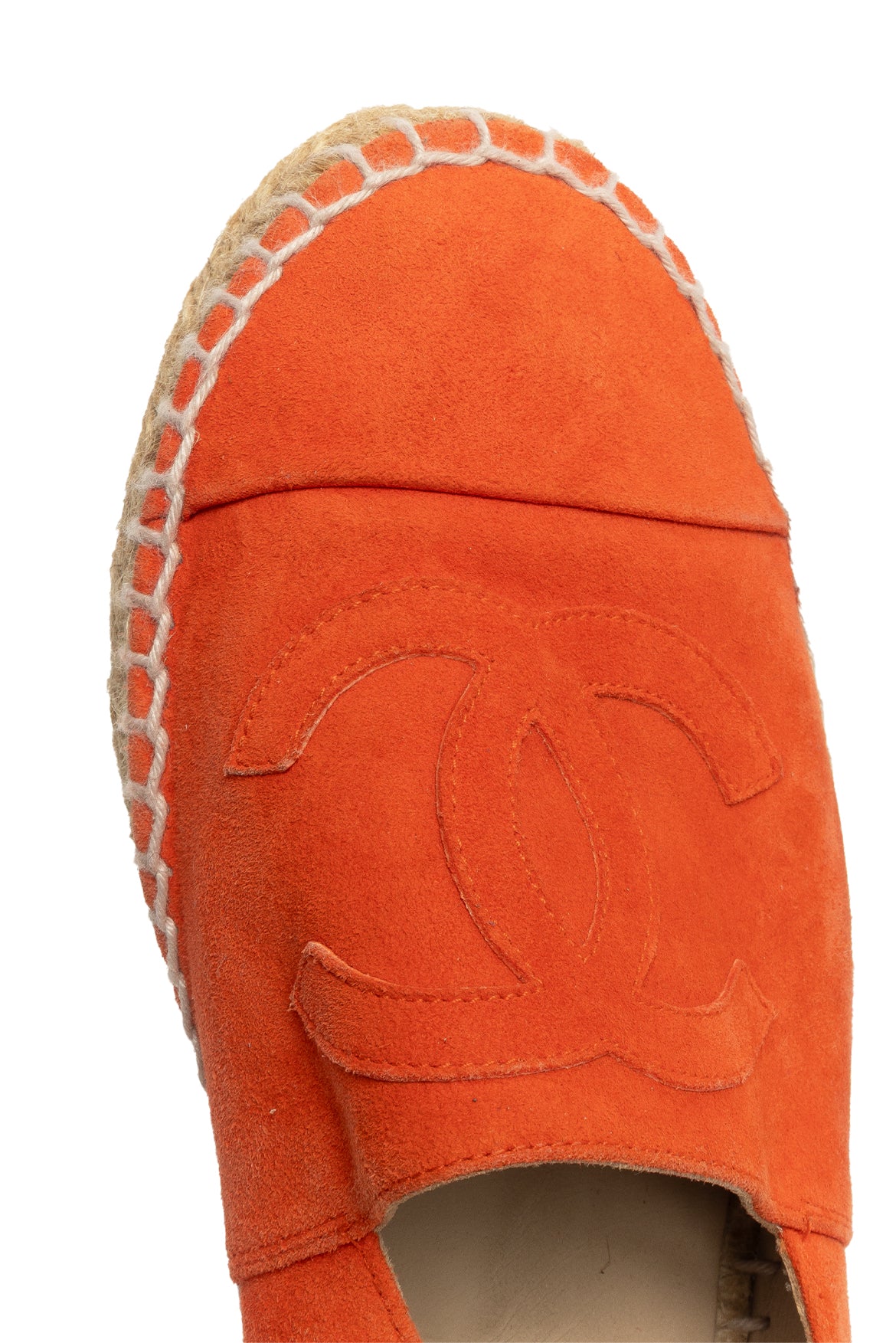 Chanel Size 37 Suede CC Logo Espadrille Flats - Image 6