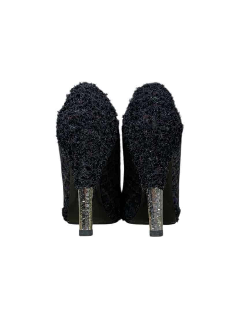 Chanel Size 37 Tweed Lace Up Ankle Boots - Image 4