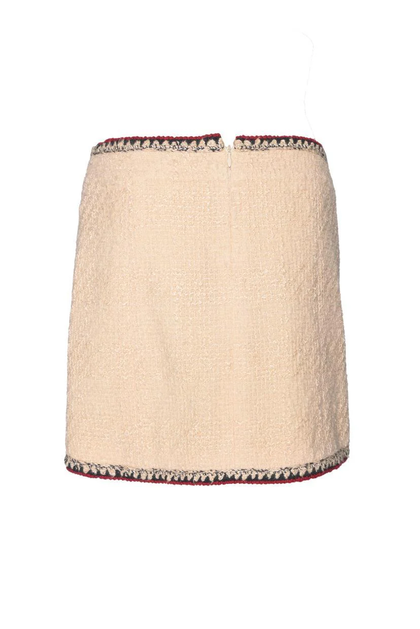Chanel Size 38 2006 Tweed Contrast Trim Skirt - Image 3