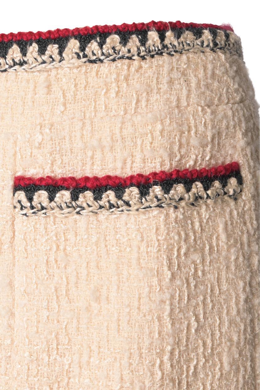 Chanel Size 38 2006 Tweed Contrast Trim Skirt - Image 4