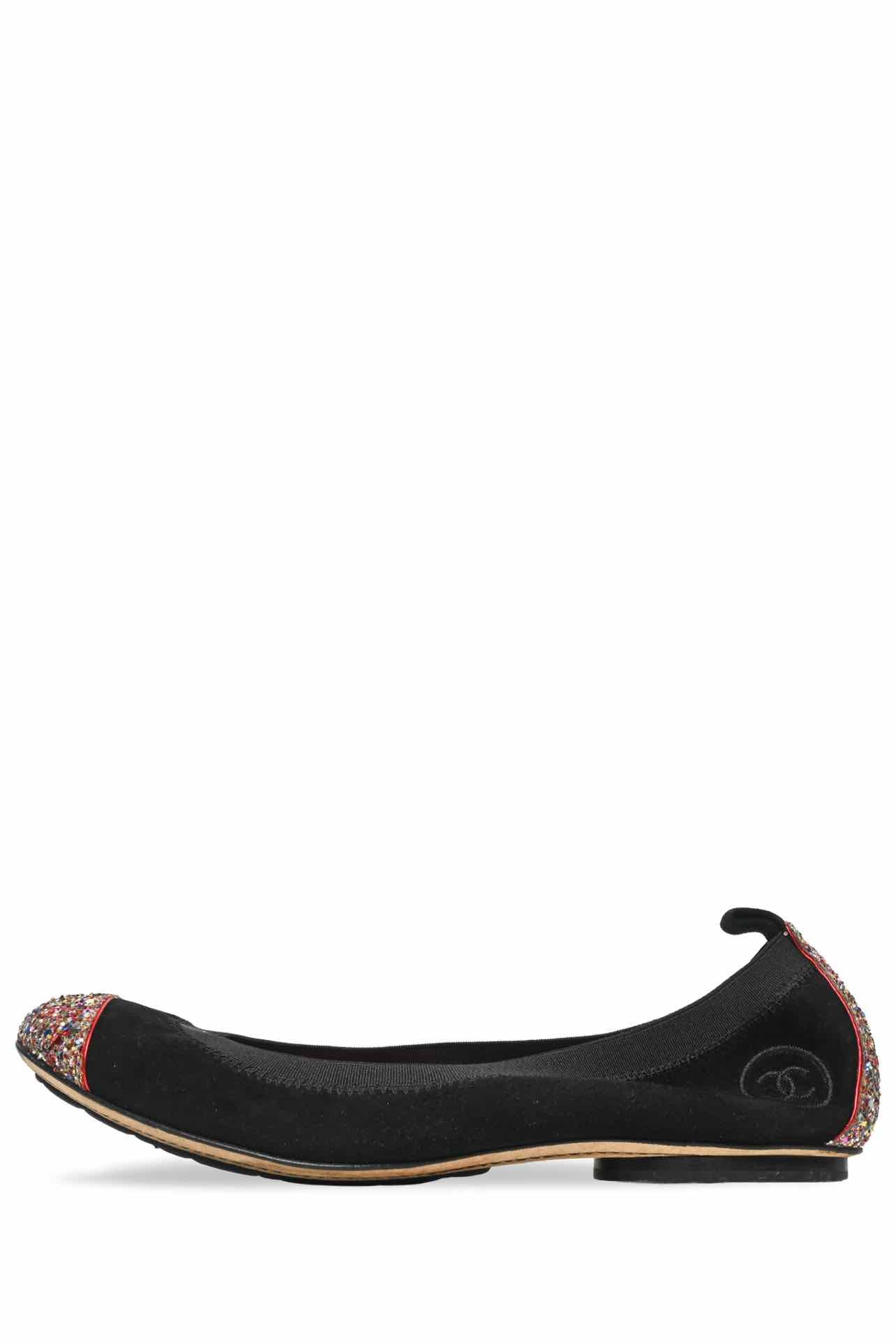 Chanel Size 38 2009 Interlocking CC Logo Ballet Flats - Image 3