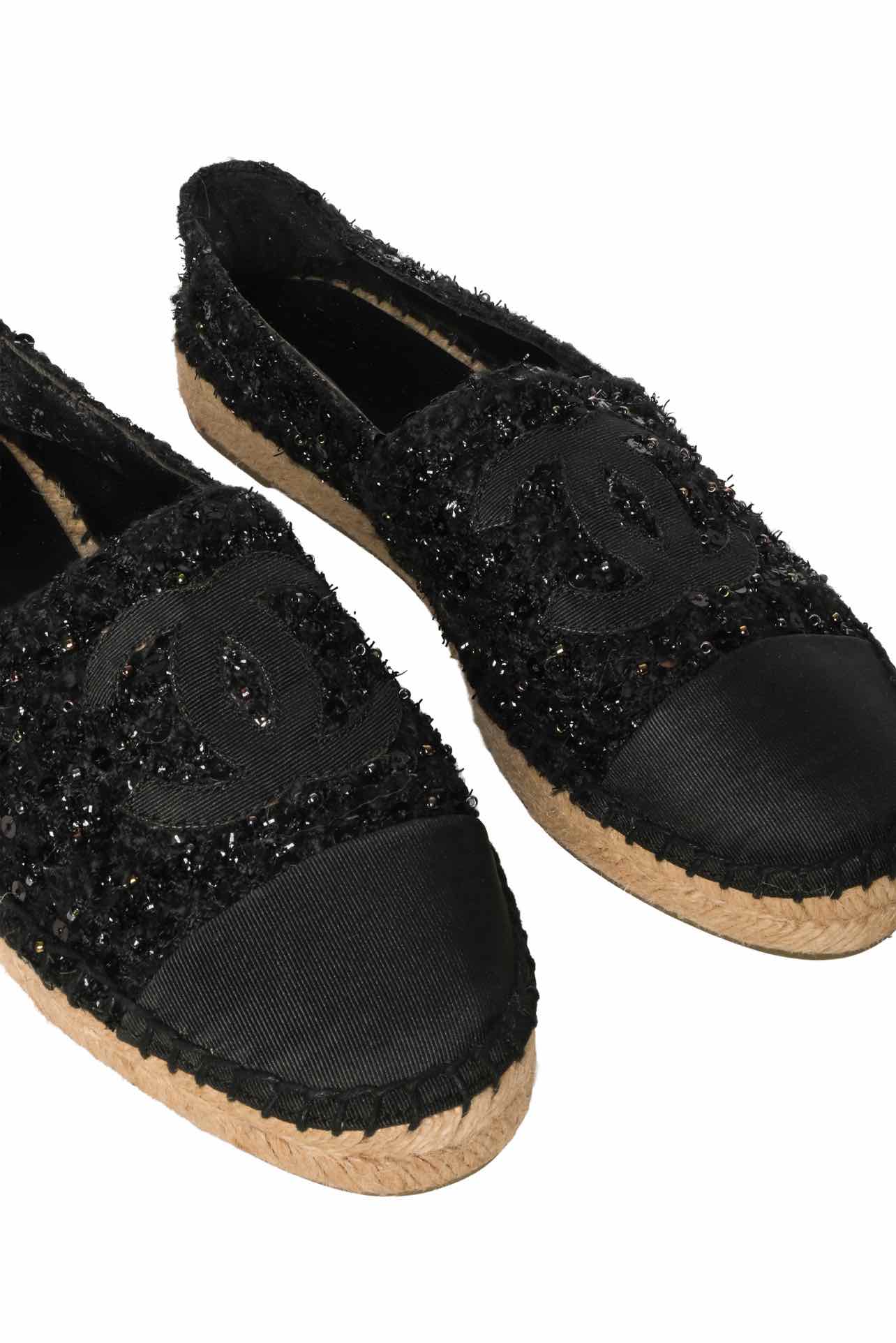 Chanel Size 38 Cap Toe Sequins Espadrilles - Image 4