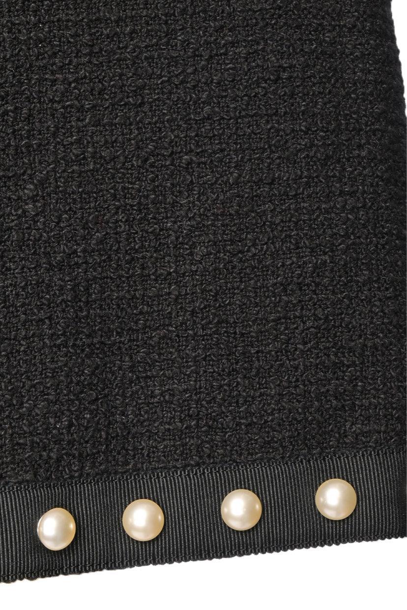 Chanel Size 38 Faux Pearl Tweed Pleated Mini Skirt - Image 3