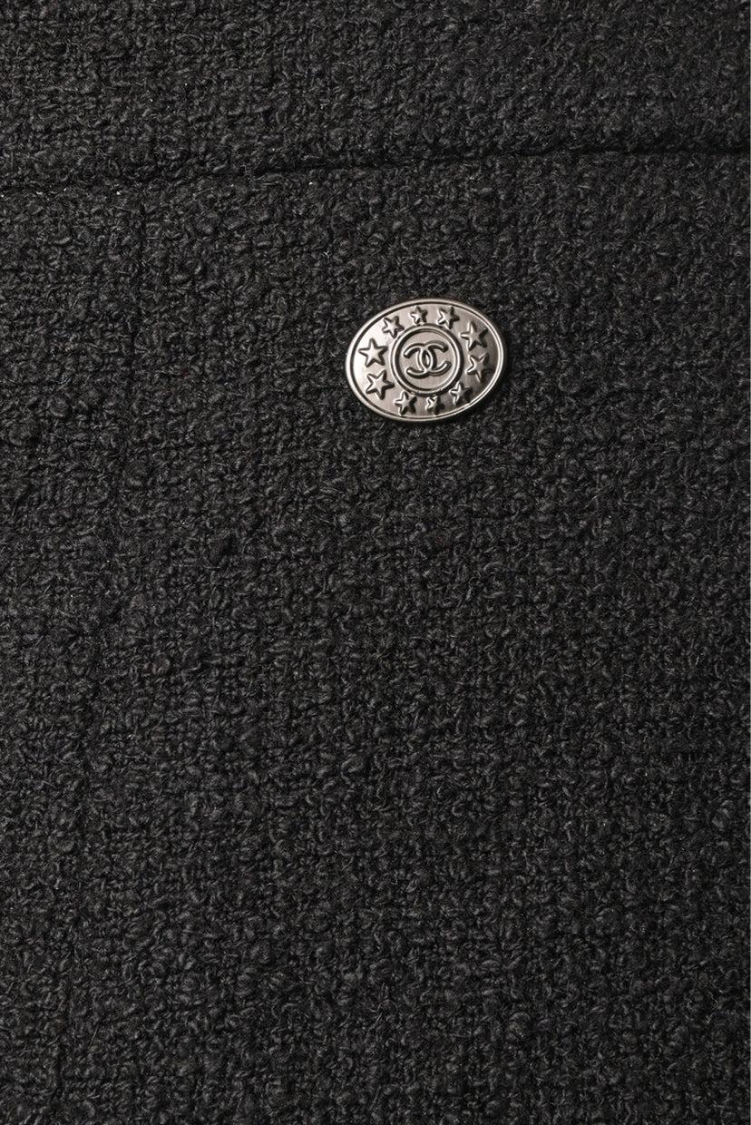 Chanel Size 38 Faux Pearl Tweed Pleated Mini Skirt - Image 4