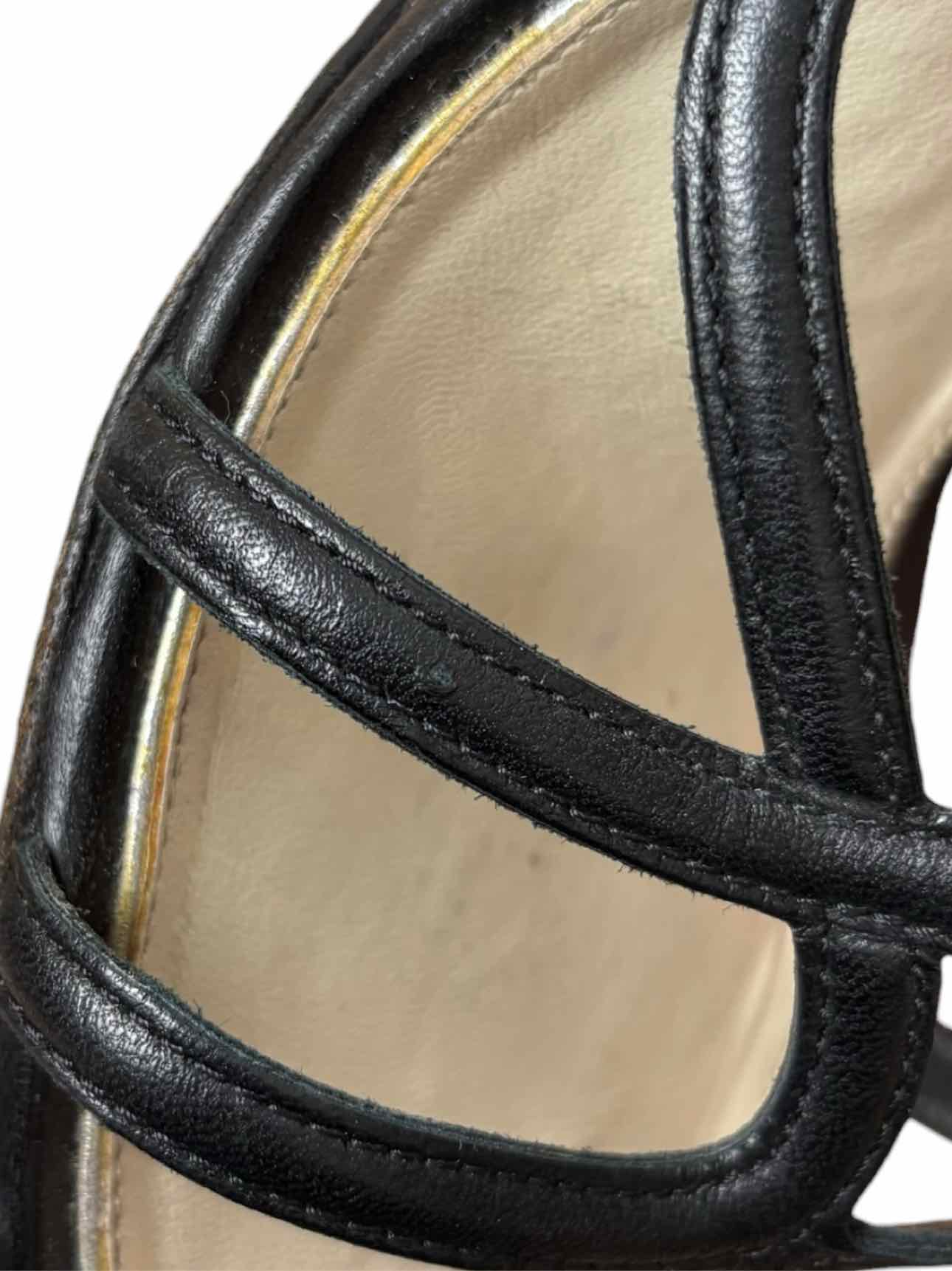 Chanel Size 38 Leather Gladiator Wedge Sandals - Image 13