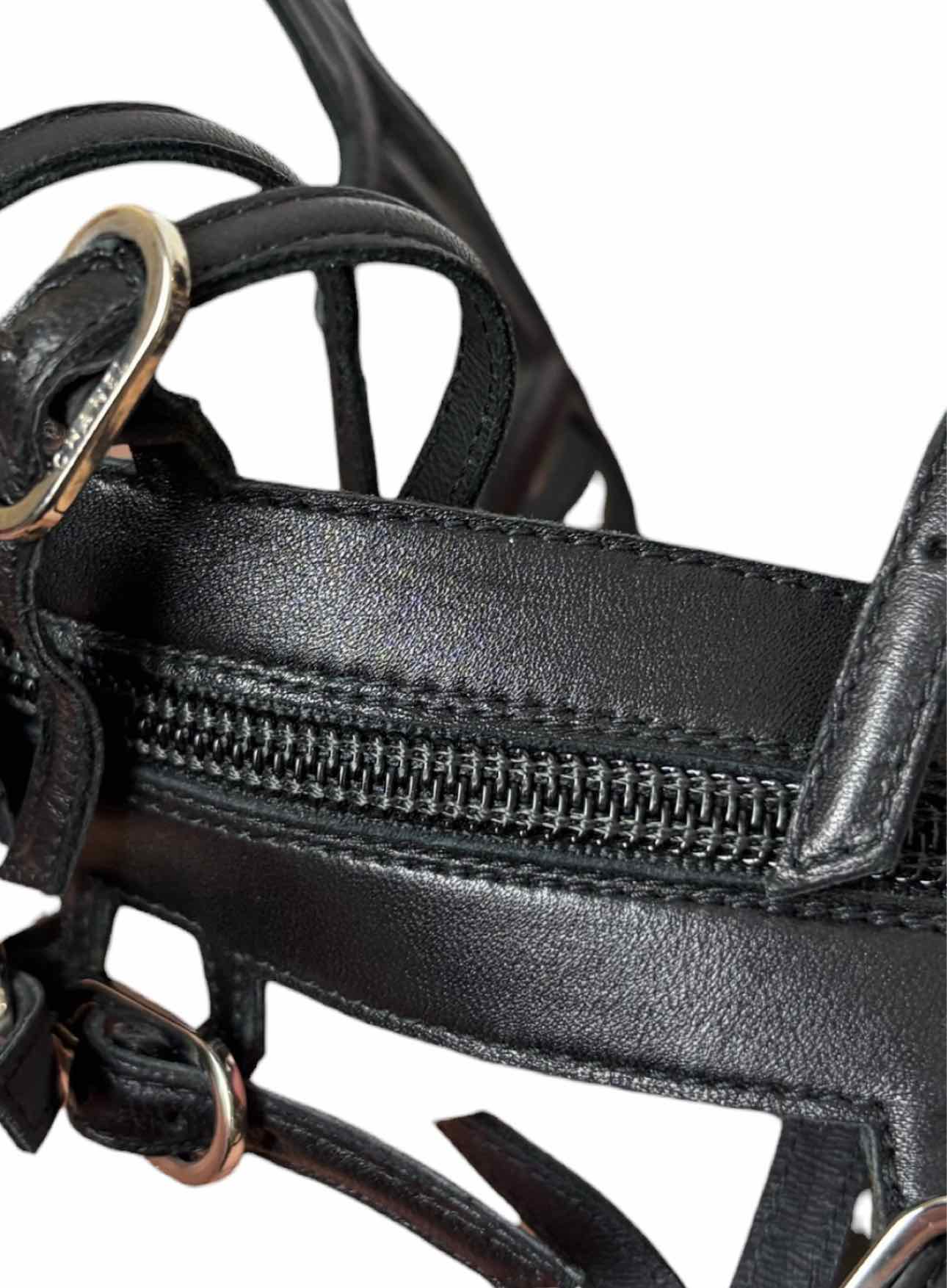 Chanel Size 38 Leather Gladiator Wedge Sandals - Image 9