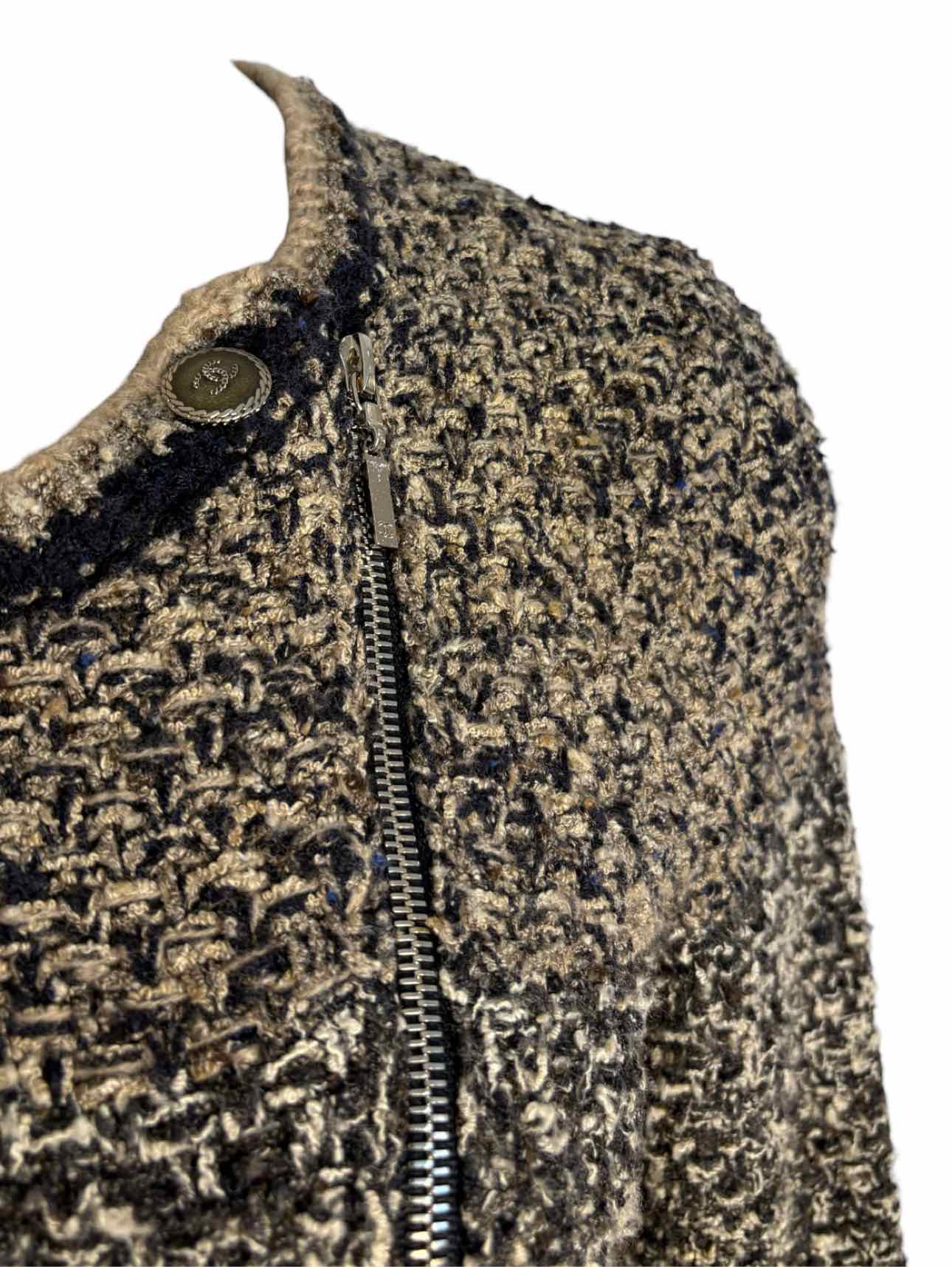 Chanel Size 38 Silk Blend  Knit Asymmetrical Zipper Cardigan - Image 3
