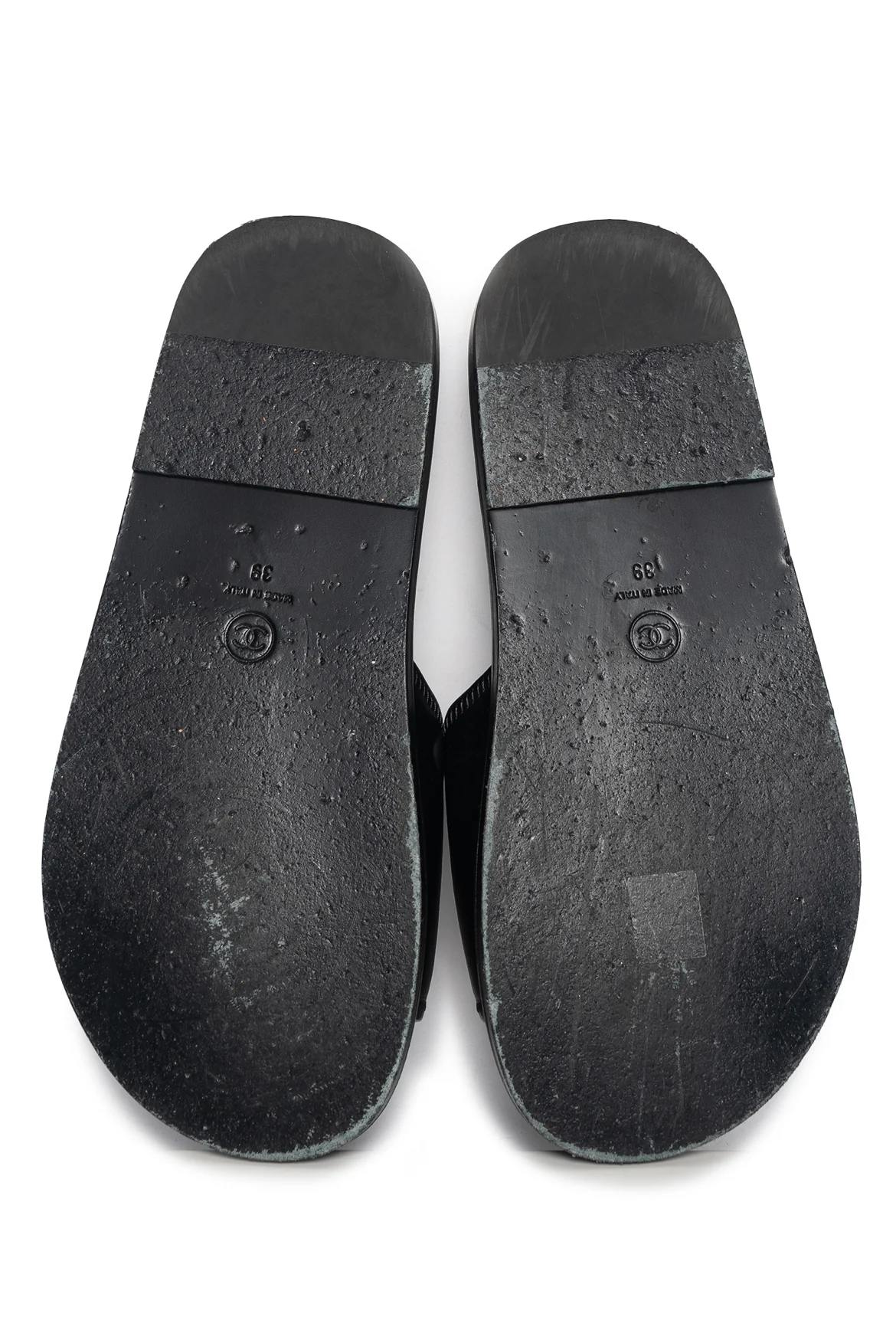 Chanel Size 39 2022 Chanel Logo Leather Slide Sandals - Image 5
