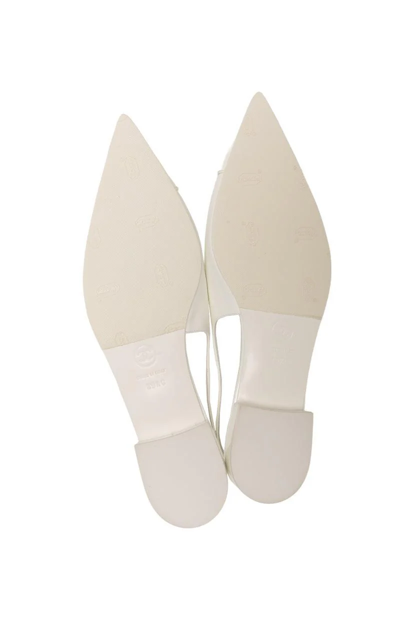 Chanel Size 39.5 2023 Interlocking CC Logo Patent Leather Slingback Flats - Image 5