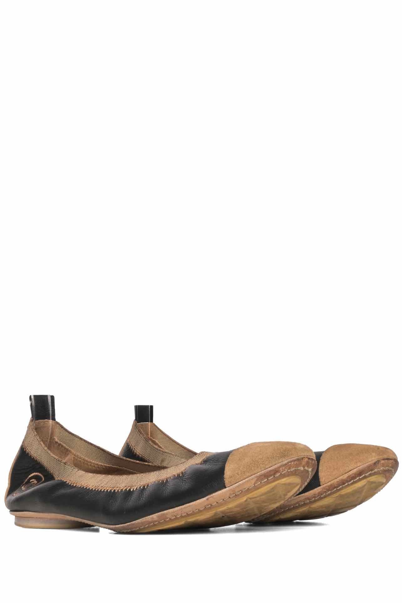 Chanel Size 39.5 Leather & Suede Ballet Flats - Image 2