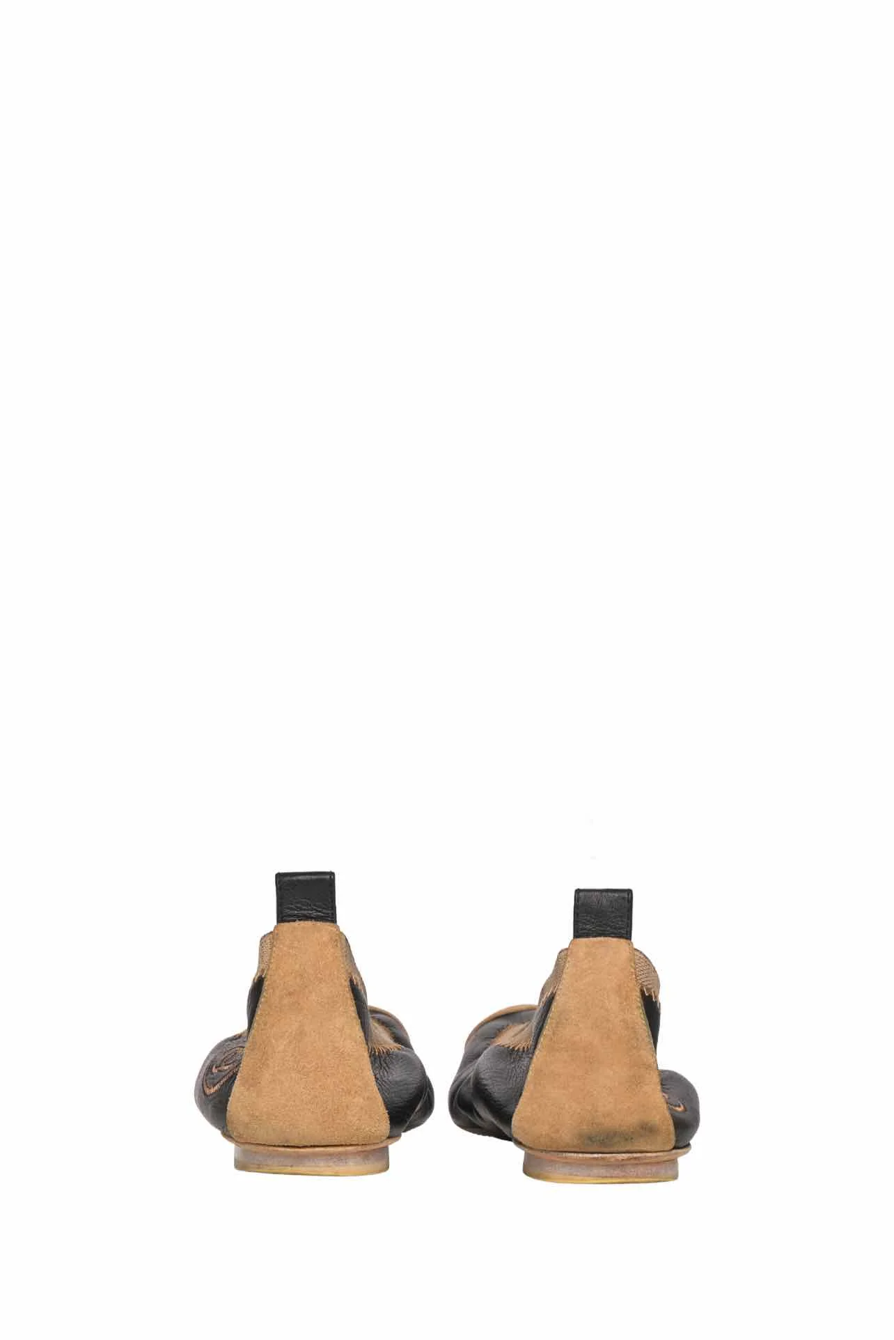 Chanel Size 39.5 Leather & Suede Ballet Flats - Image 5