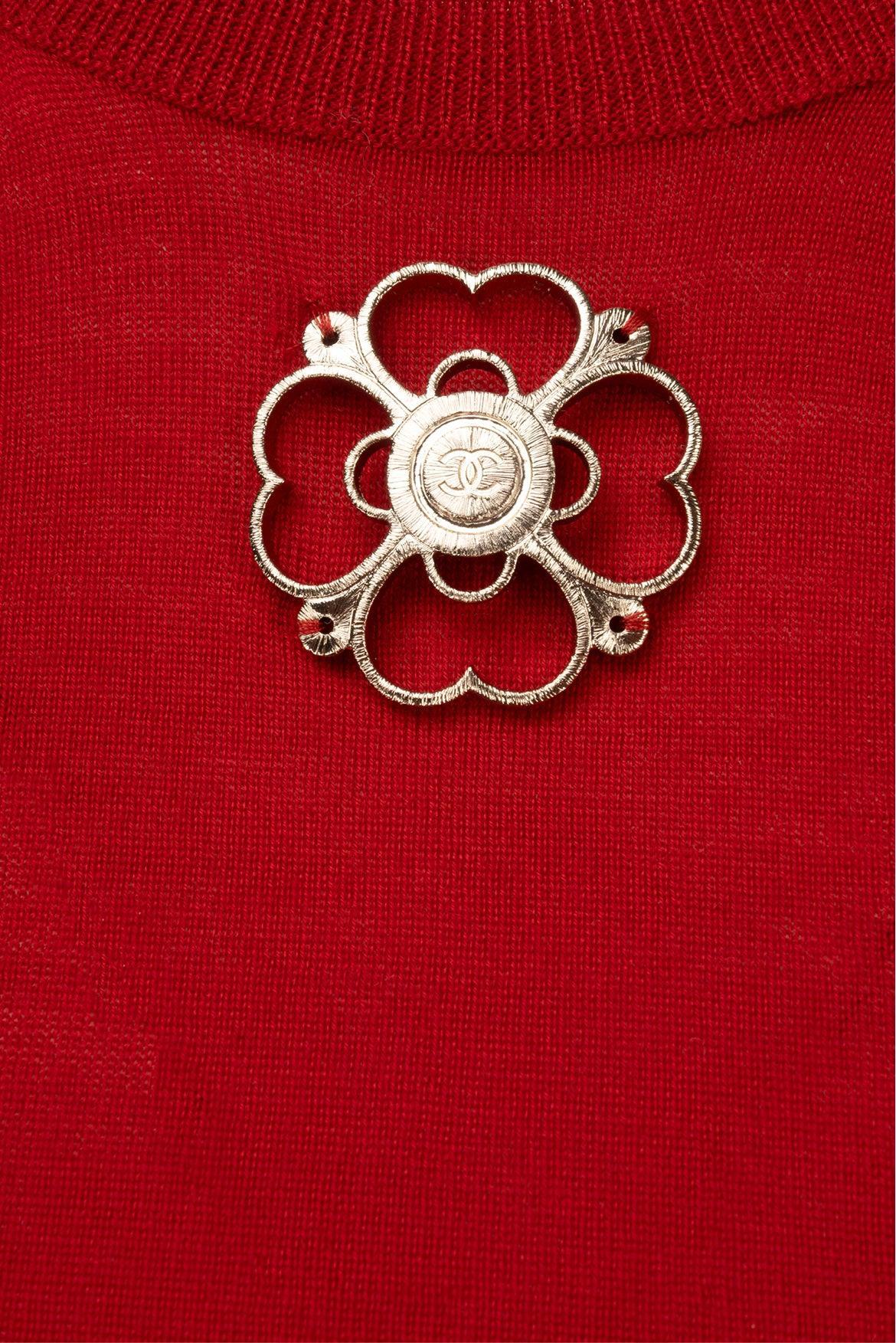 Chanel Size 4 Cashmere Camellia Long Sleeve Tops - Image 3