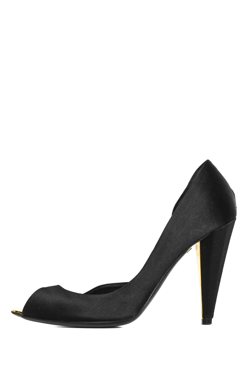 Chanel Size 40.5 Peep Toe Satin Sandals - Image 3