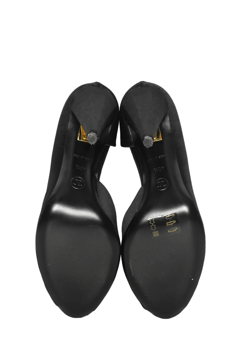 Chanel Size 40.5 Peep Toe Satin Sandals - Image 5