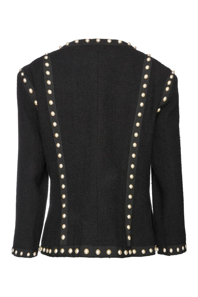 Chanel Size 40 Faux Pearl Tweed  Jacket - Image 3