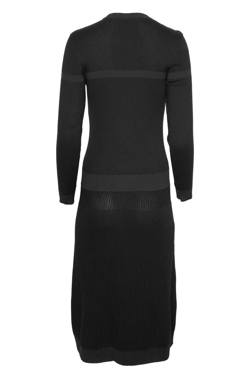 Chanel Size 40 Interlocking CC Ribbed Long Sleeve Dress - Image 2