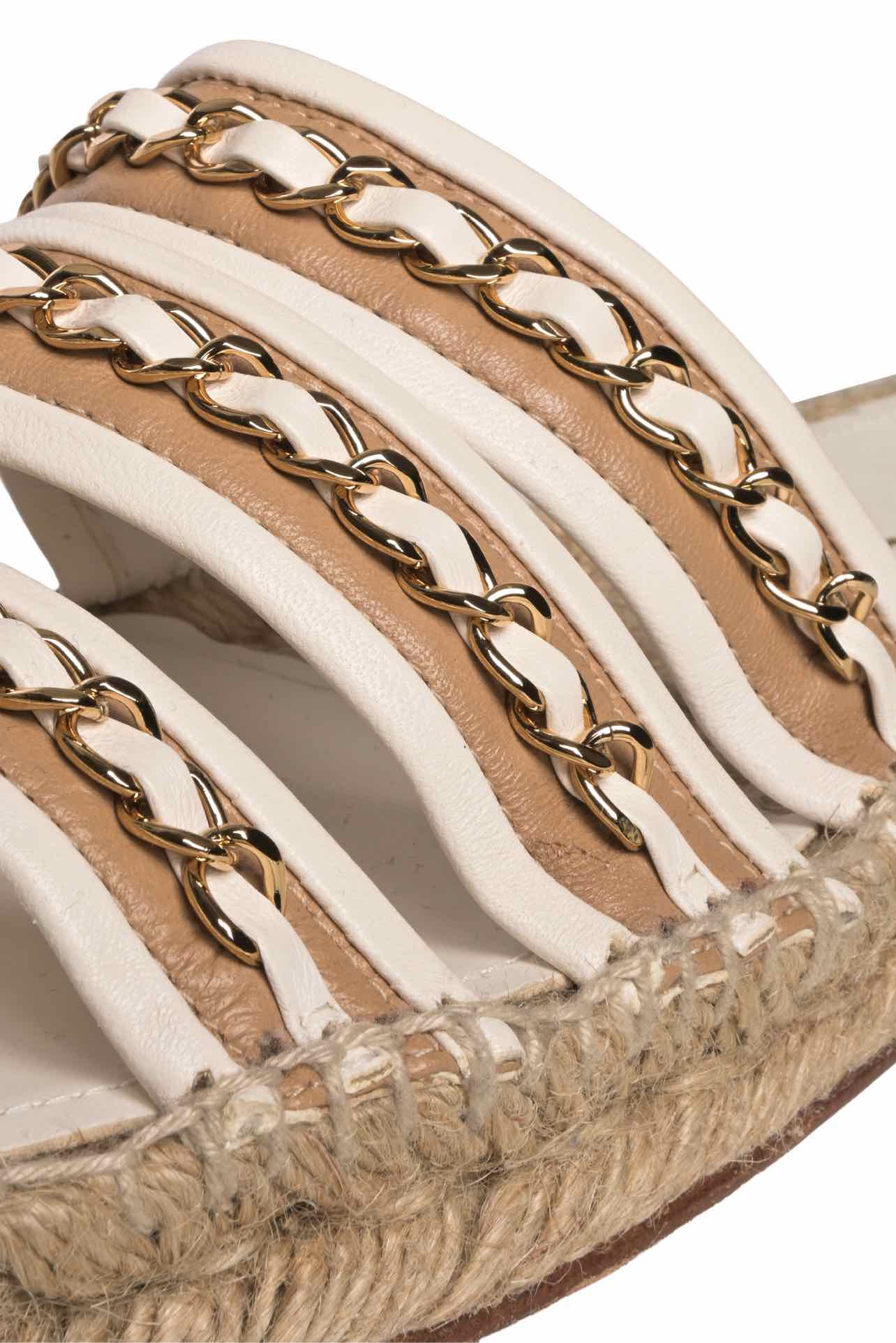 Chanel Size 41 Chain Espadrille Slip On Sandals - Image 5