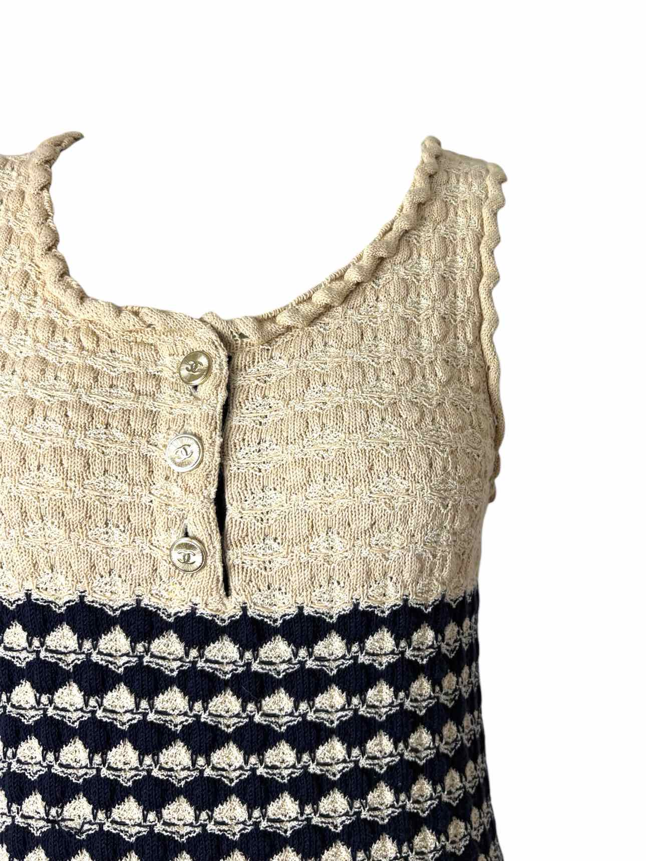 Chanel Size S Knit Sleeveless Dress - Image 3