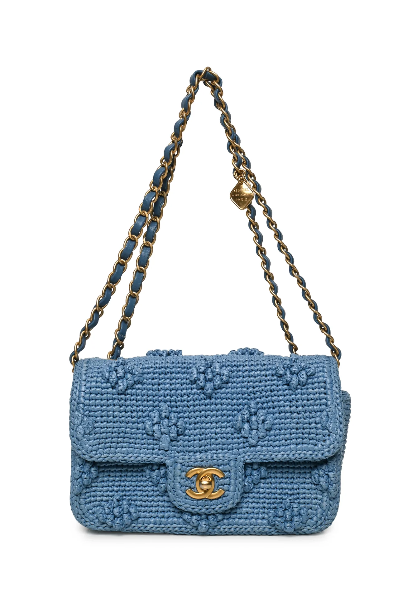 Chanel Small Dolce Raffia Flap Bag - Image 5