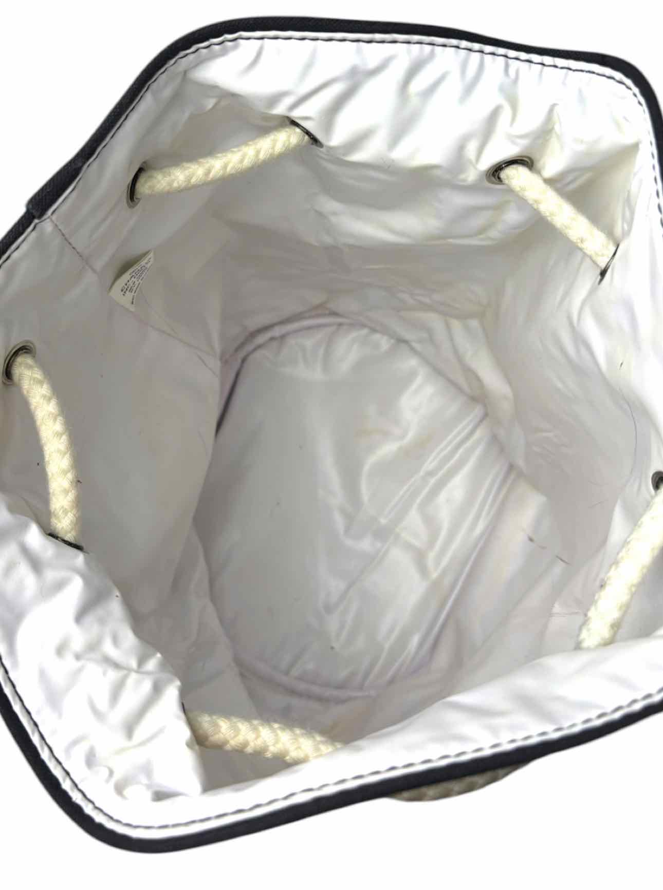 Chanel Soleil Drawstring Fabric Bucket Bag Purse - Image 6