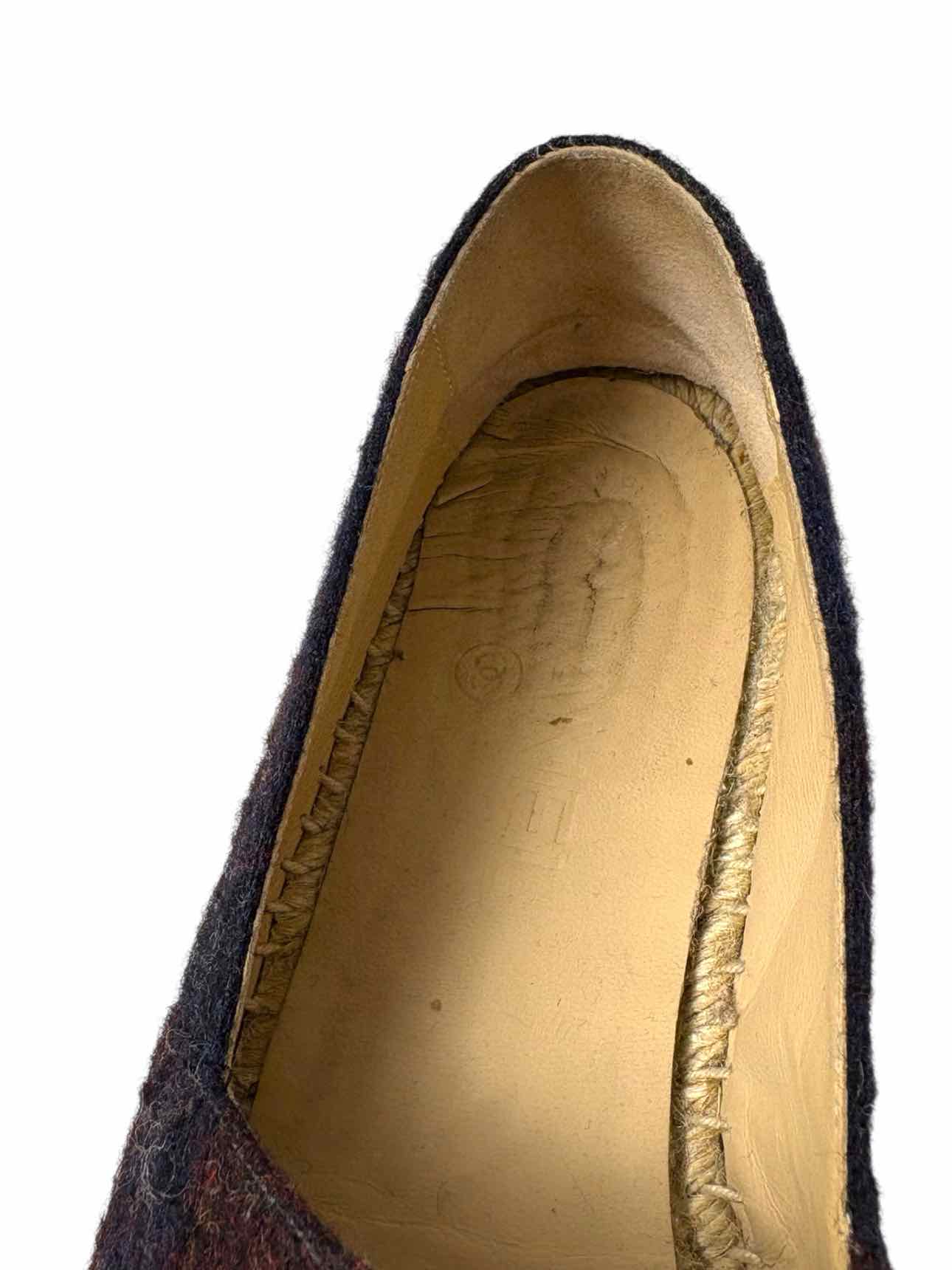 Chanel Wool Logo Espadrilles Size 37 Flats - Image 7