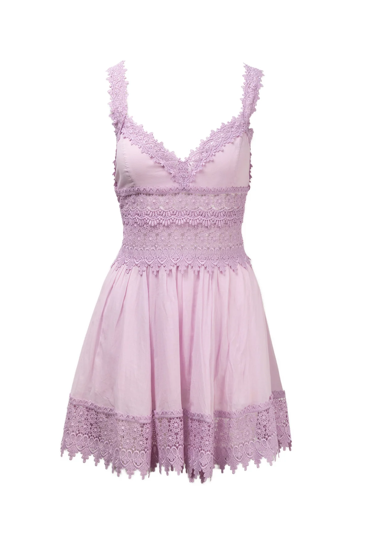 Charo Ruiz Size M Syilvie Guipure Lace-Trimmed Mini Dress