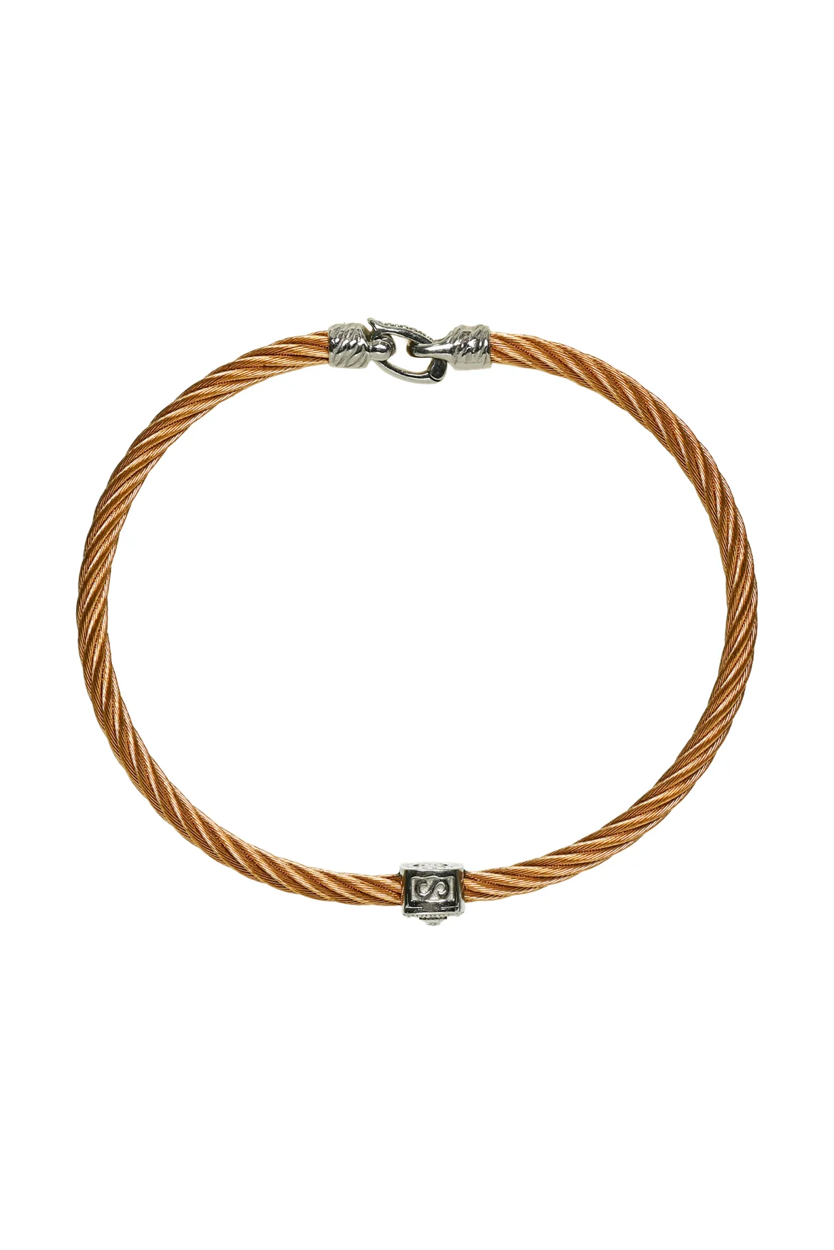 Charriol 18K White Gold and Steel Diamond Bangle Bracelet - Image 3