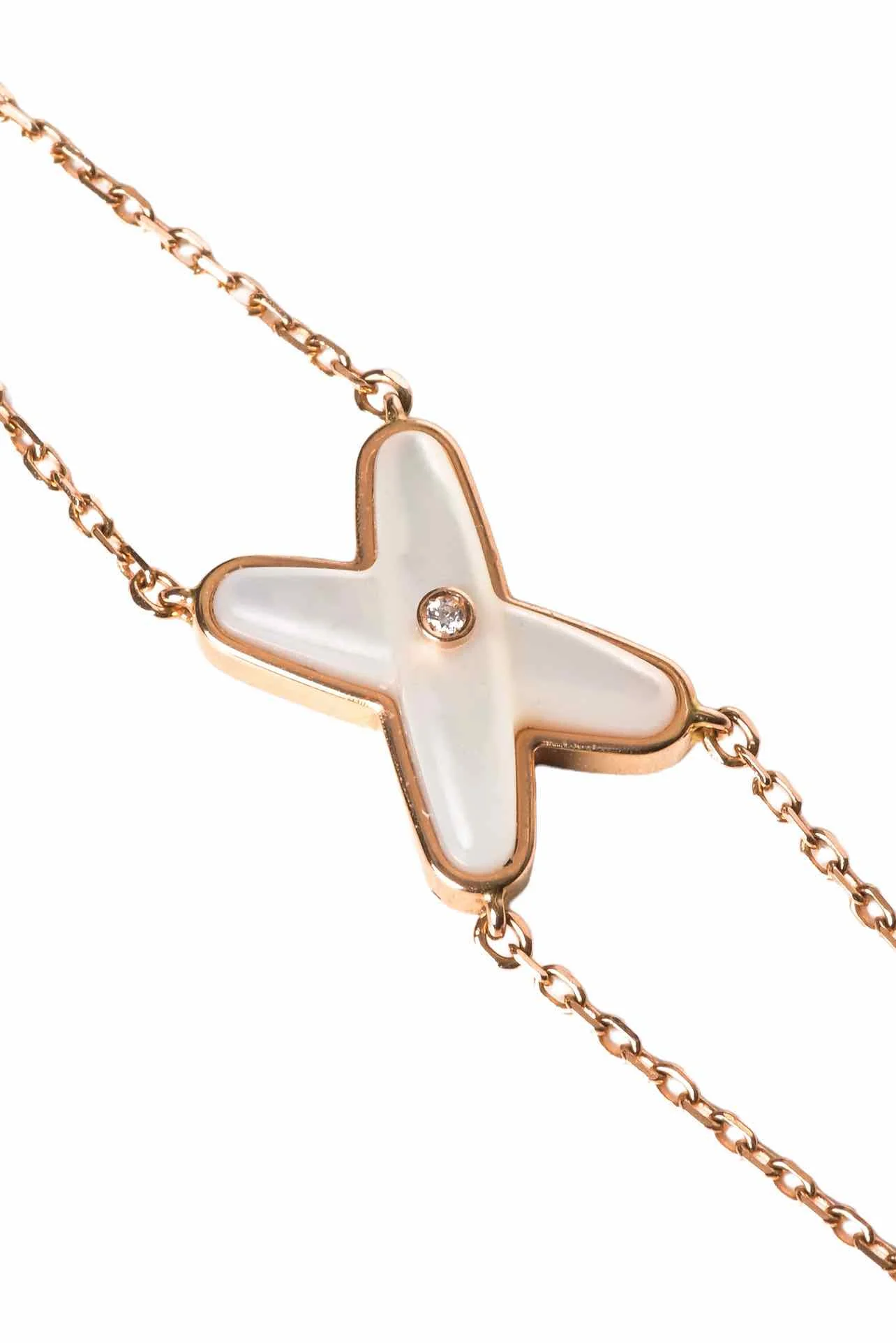 Chaumet 18K Rose Gold, Mother of Pearl & Diamond Jeux de Liens Bracelet - Image 3